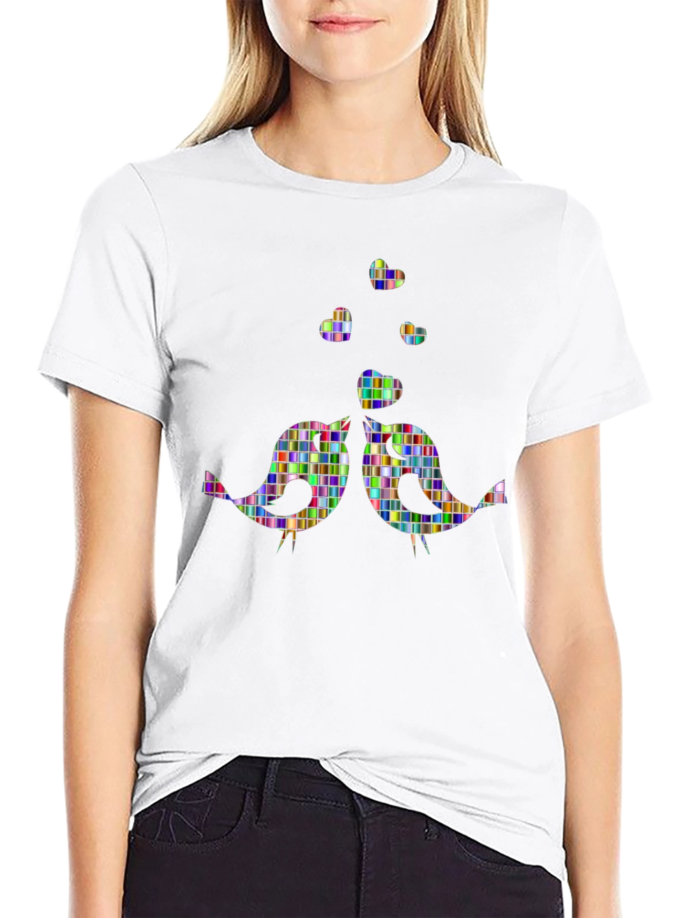 Whimsical Birds Graphic Tee - Unique Design