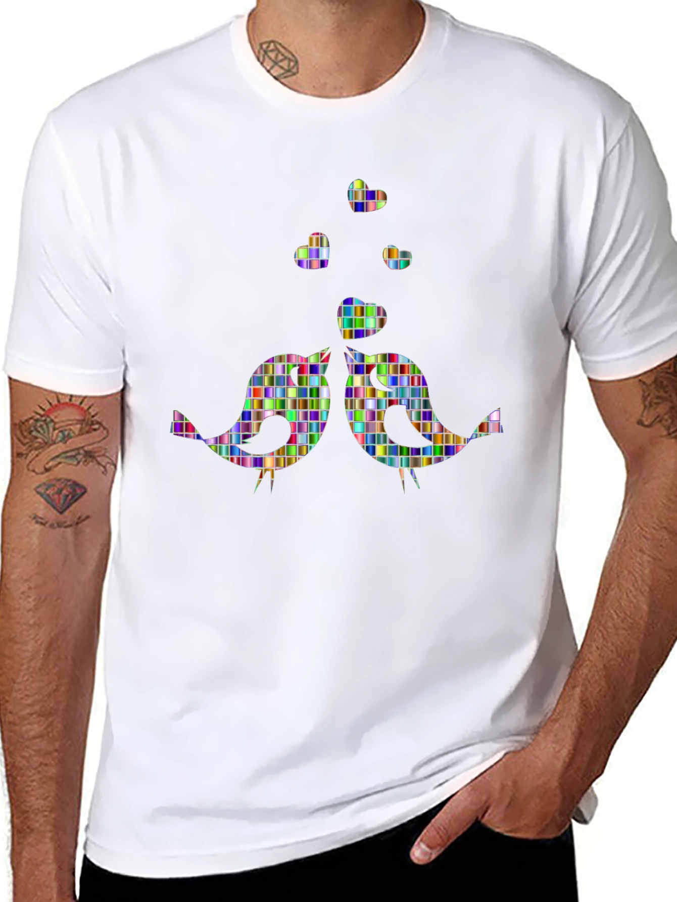 Whimsical Birds Graphic Tee - Unique Design