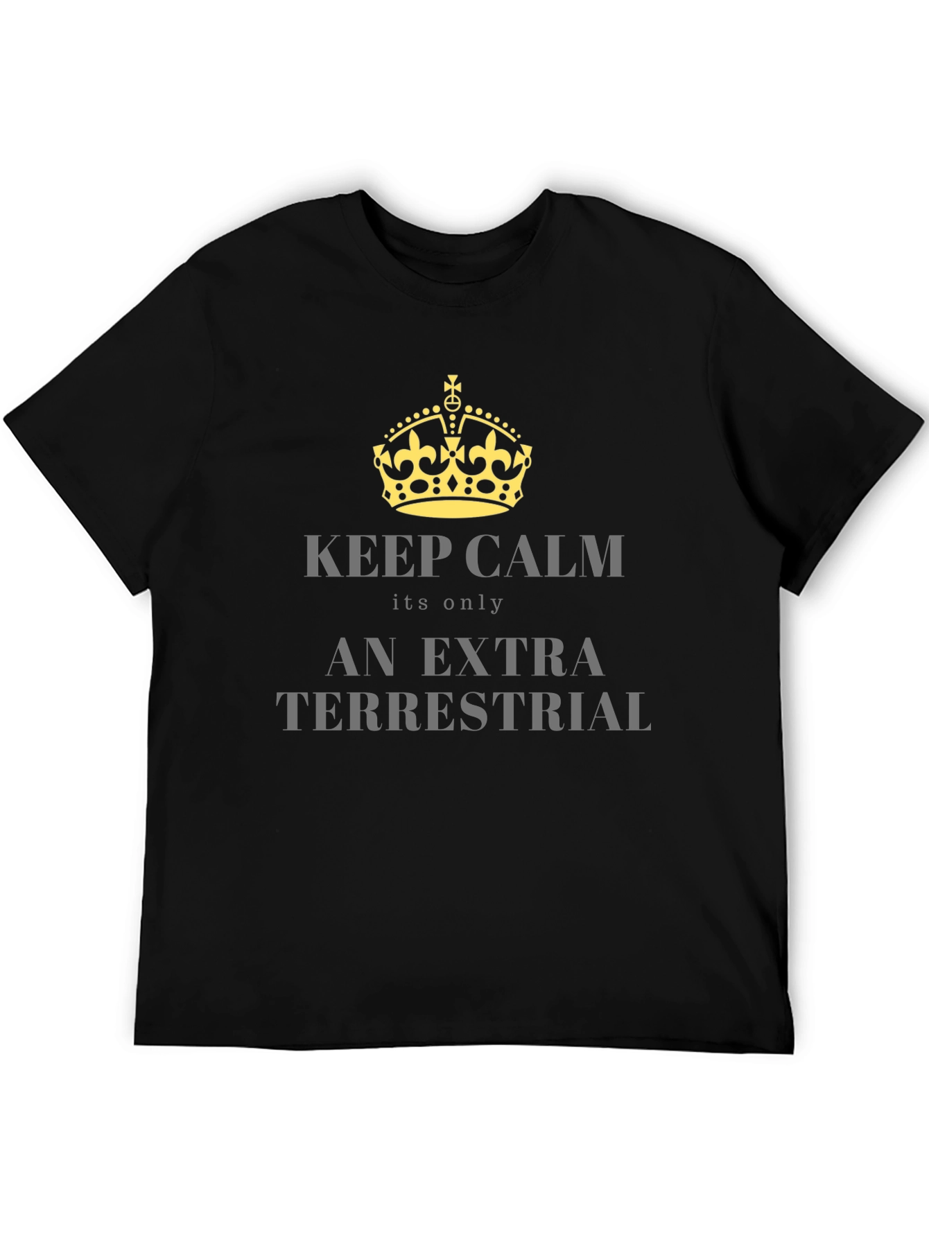 Keep Calm Extra Terrestrial Black T-Shirt