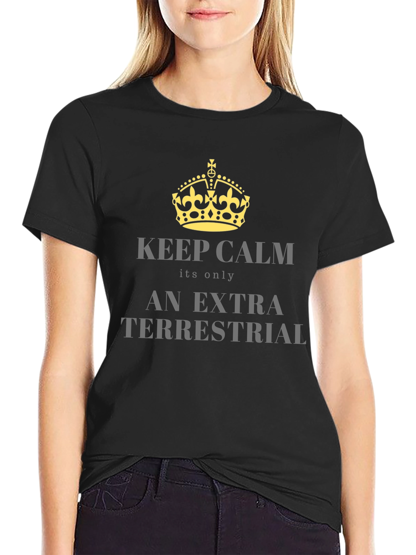 Keep Calm Extra Terrestrial Black T-Shirt