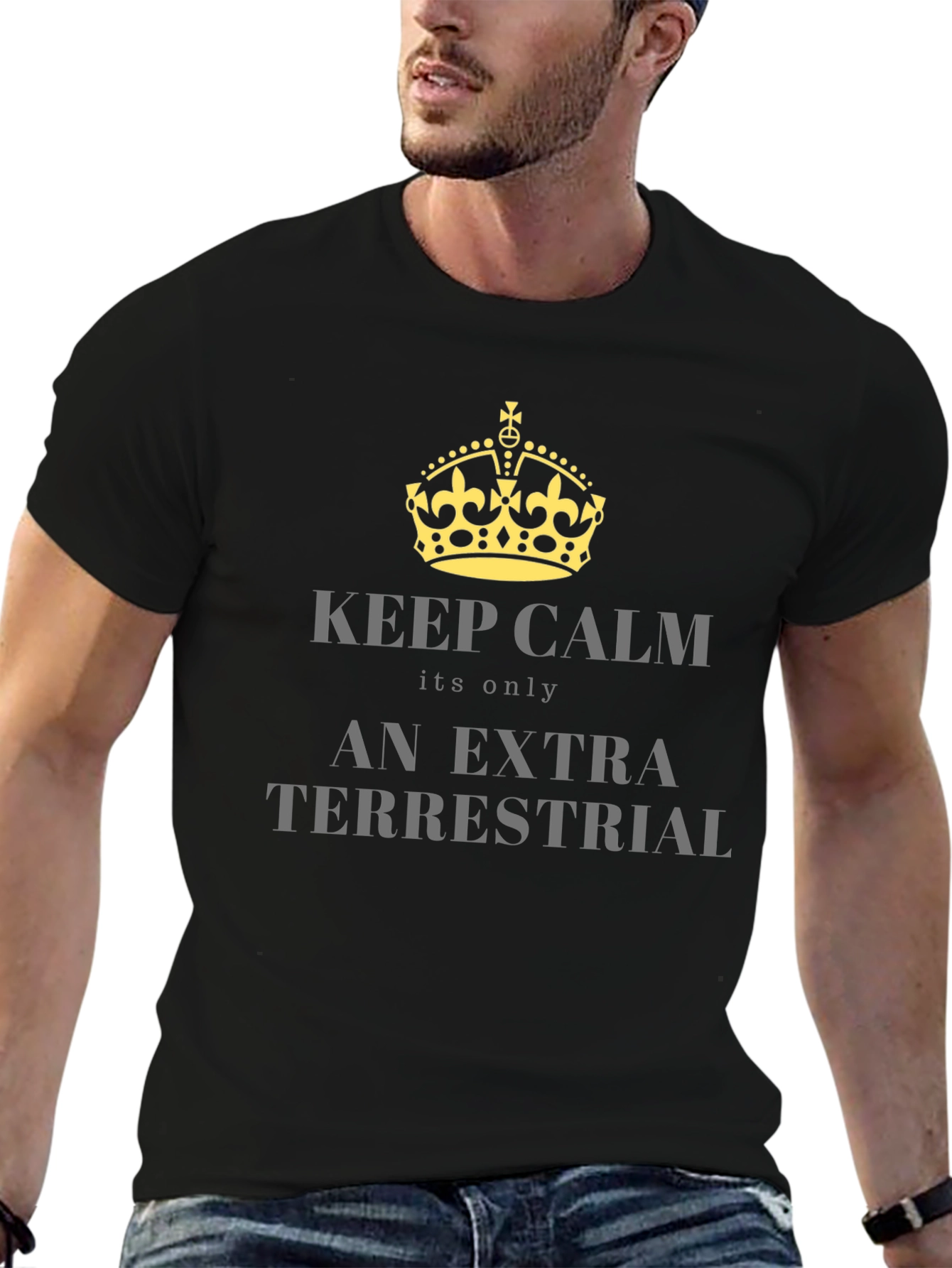 Keep Calm Extra Terrestrial Black T-Shirt