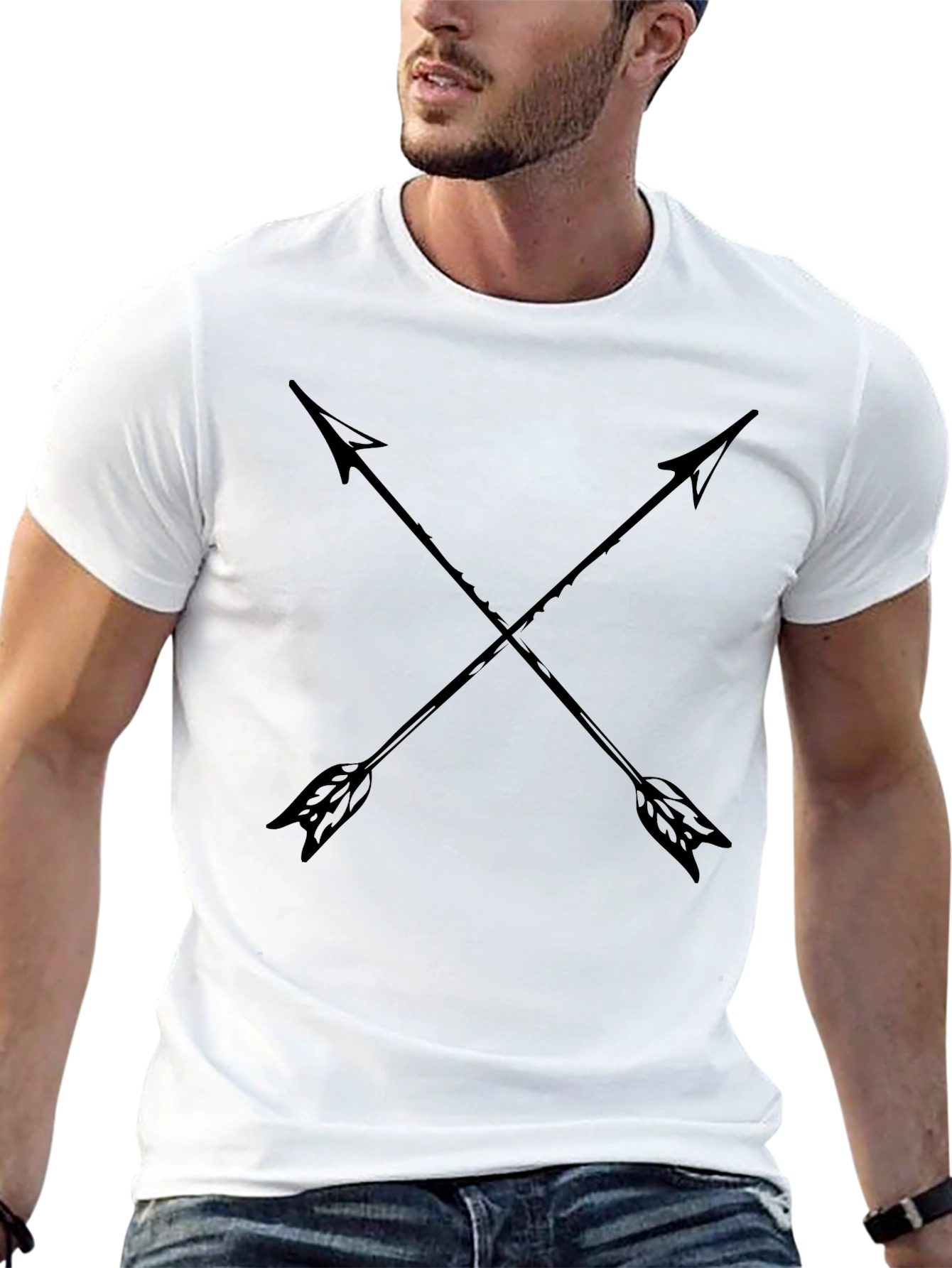 Crossed Arrows Graphic Tee - Black Casual Shirt