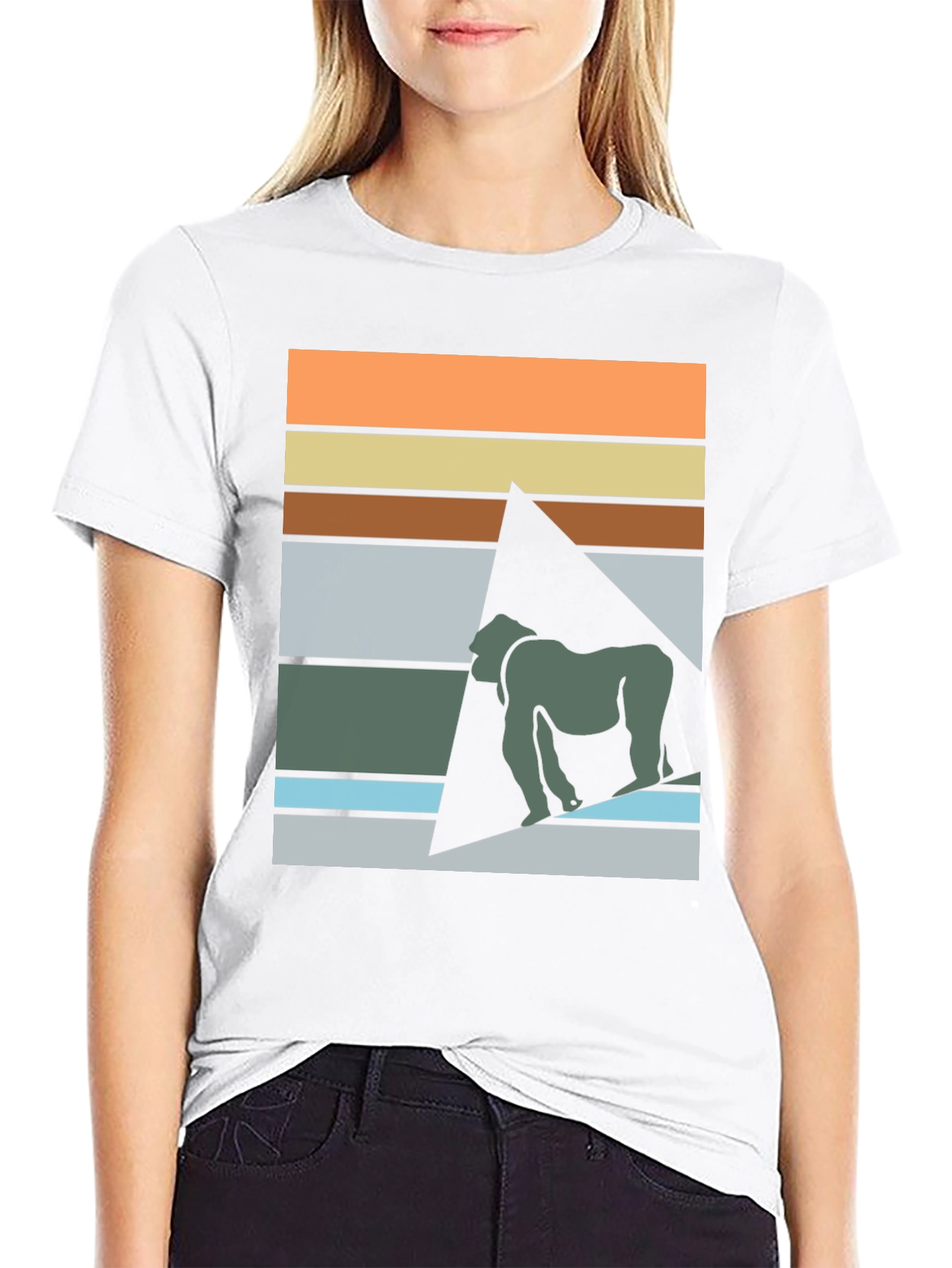 Retro Gorilla Graphic Tee - Mens Black T-Shirt
