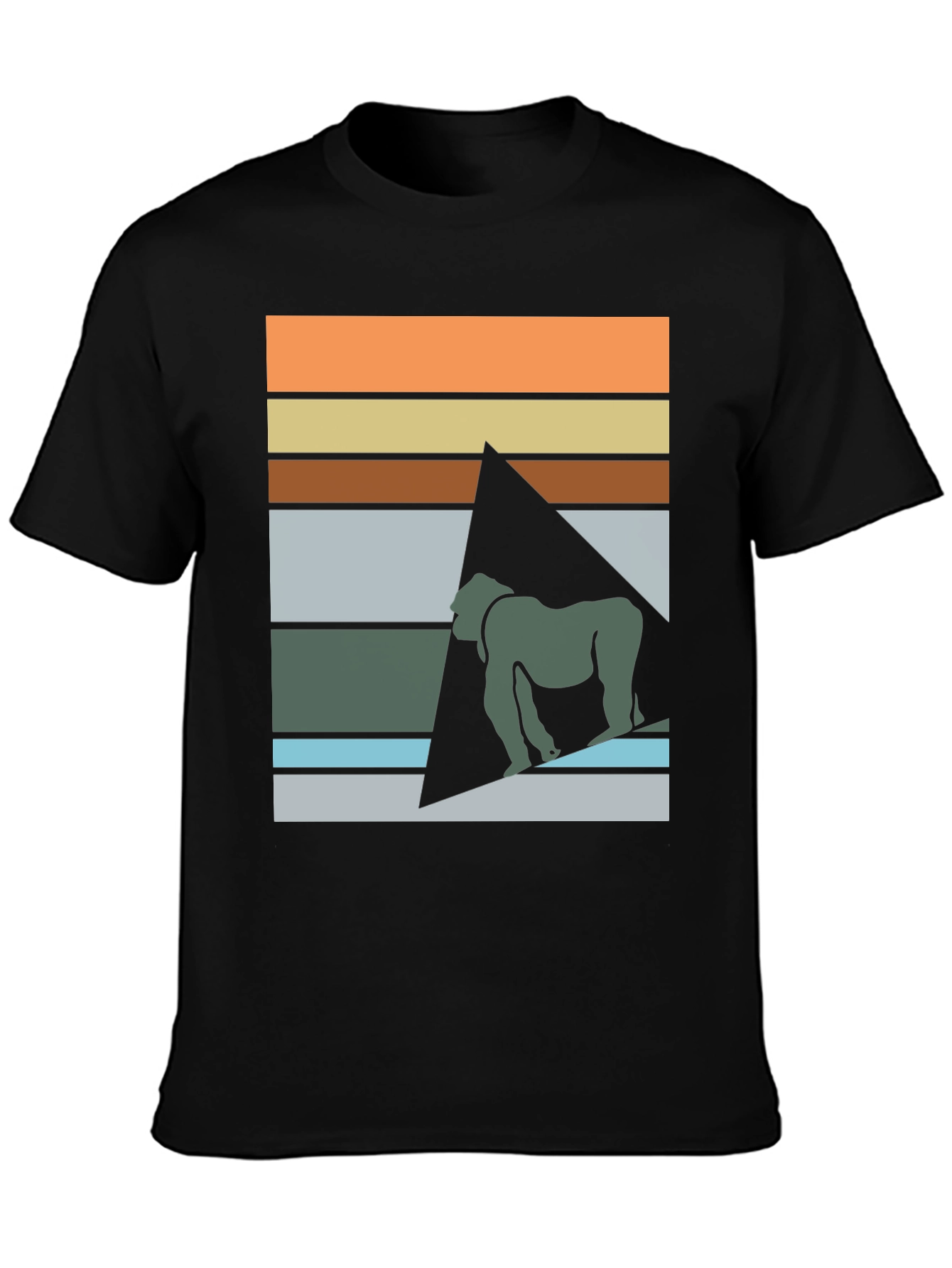 Retro Gorilla Graphic Tee - Mens Black T-Shirt