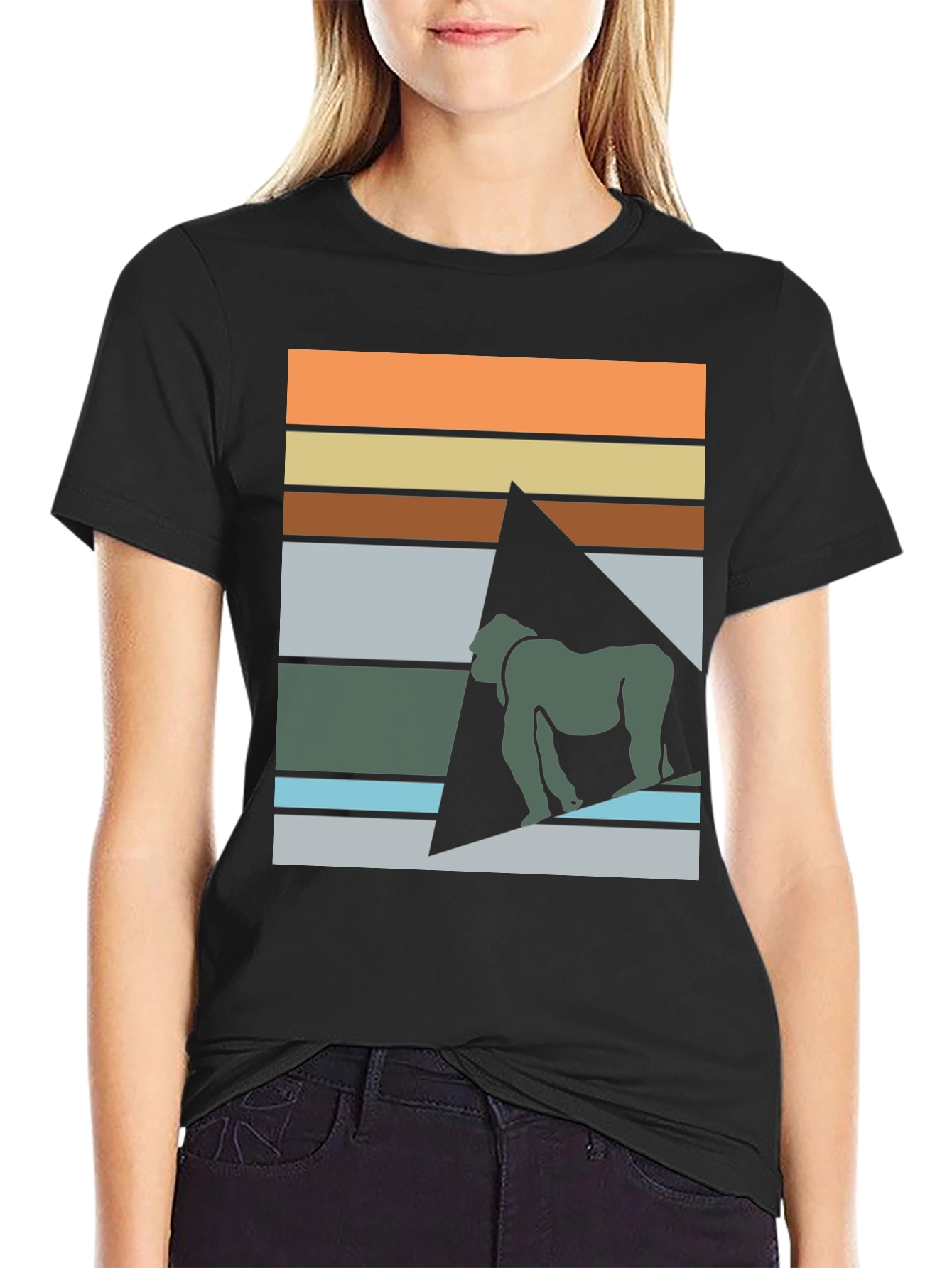 Retro Gorilla Graphic Tee - Mens Black T-Shirt