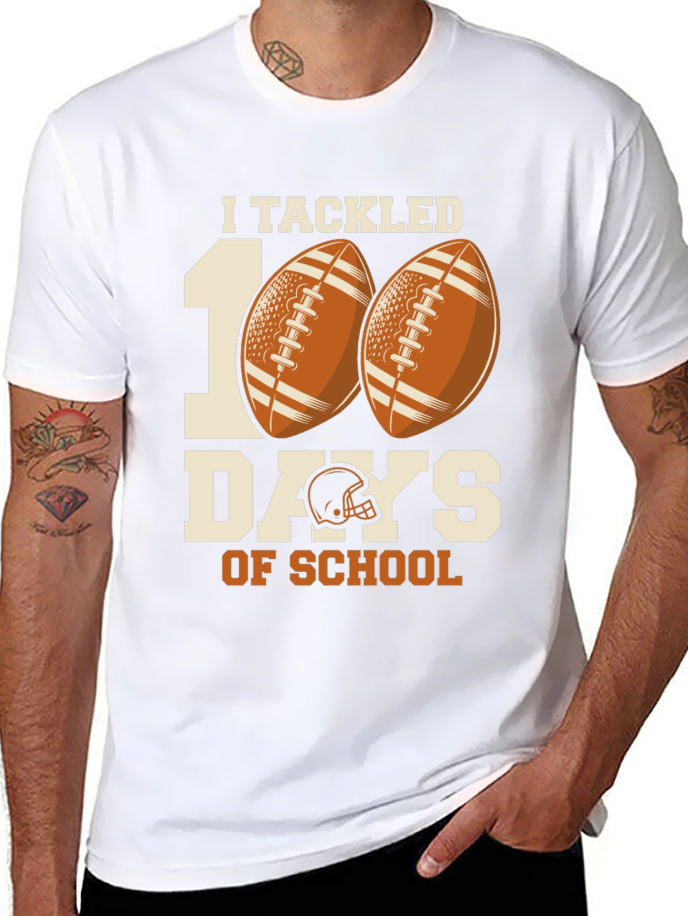 I Tackled 100 Days of School Football T-Shirt
