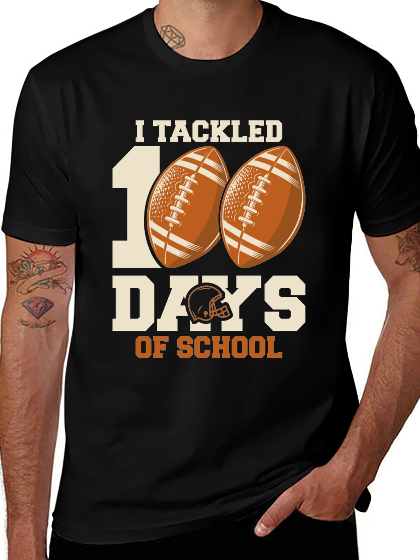 I Tackled 100 Days of School Football T-Shirt