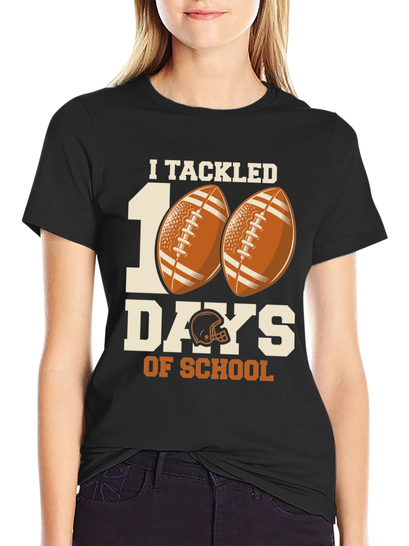 I Tackled 100 Days of School Football T-Shirt