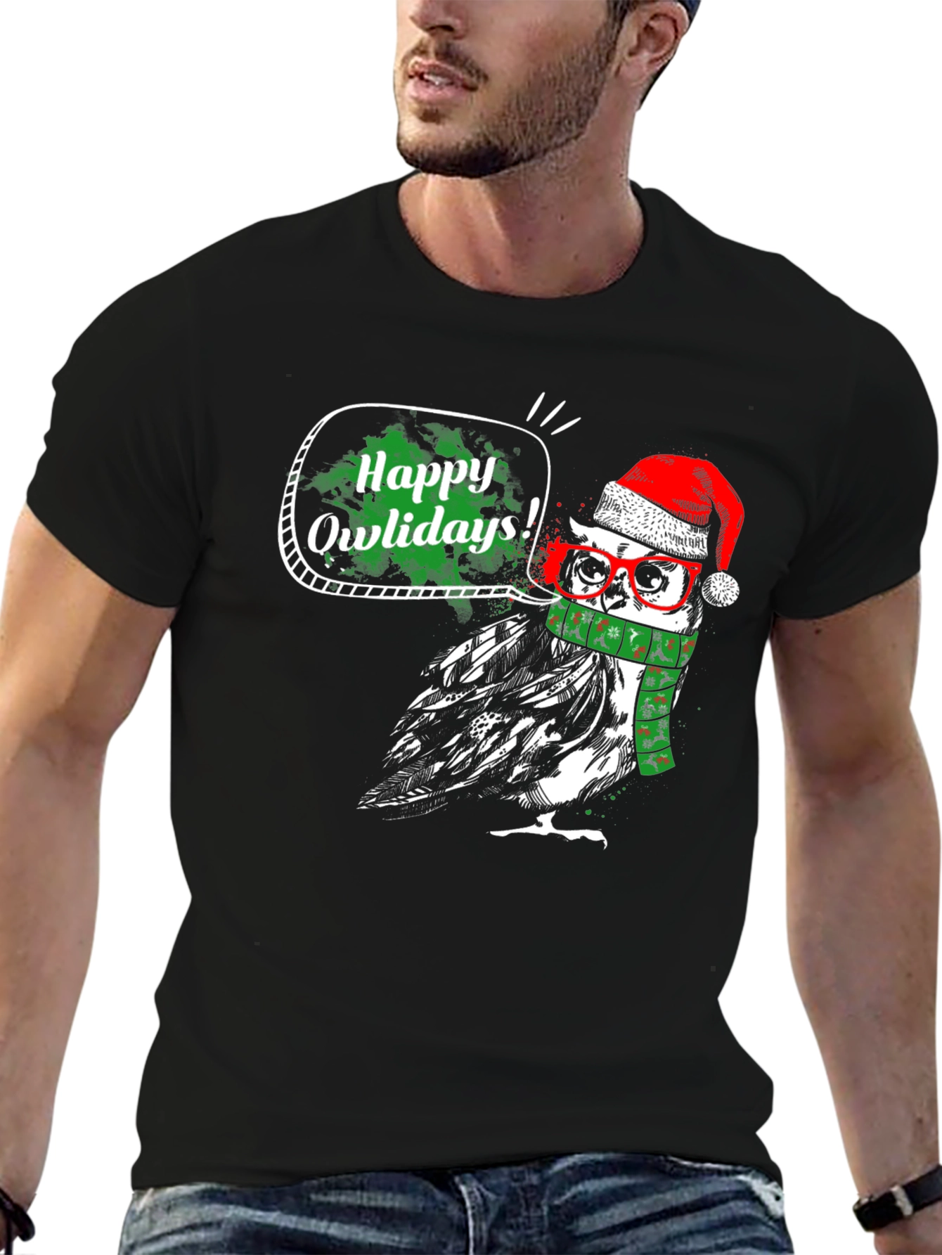 Happy Owlidays Christmas T-Shirt - Holiday Fun