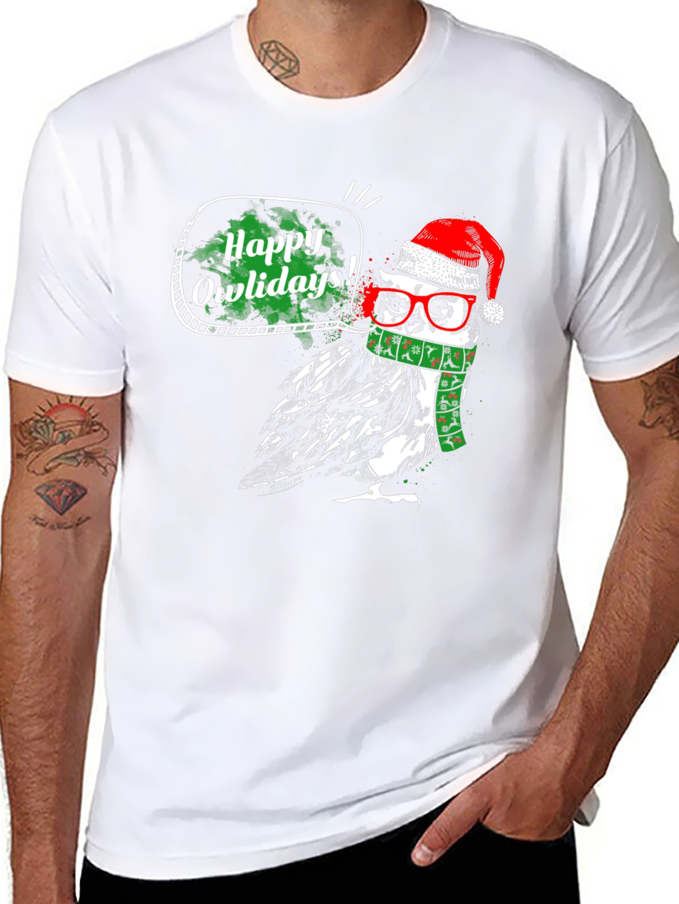 Happy Owlidays Christmas T-Shirt - Holiday Fun
