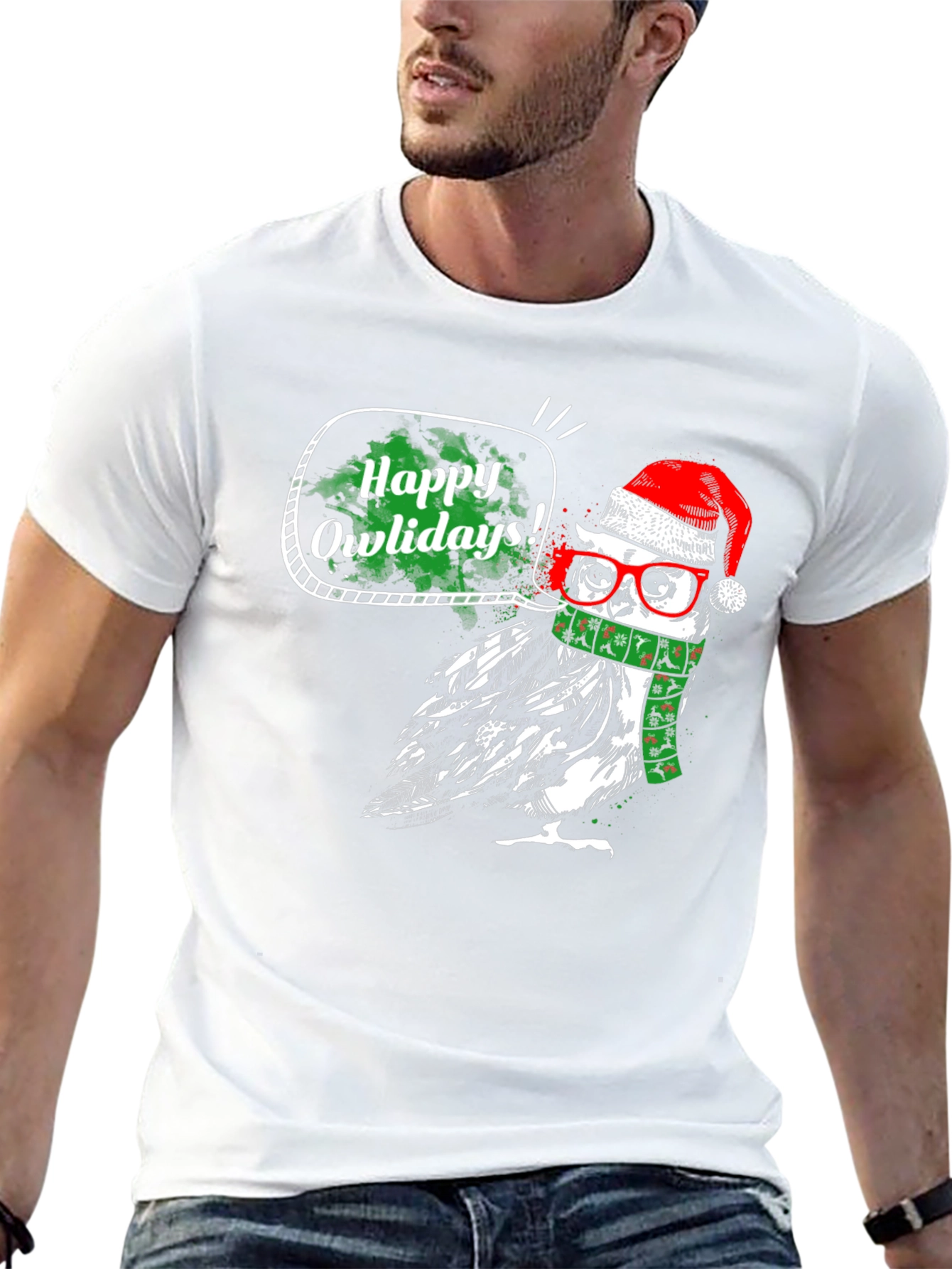 Happy Owlidays Christmas T-Shirt - Holiday Fun