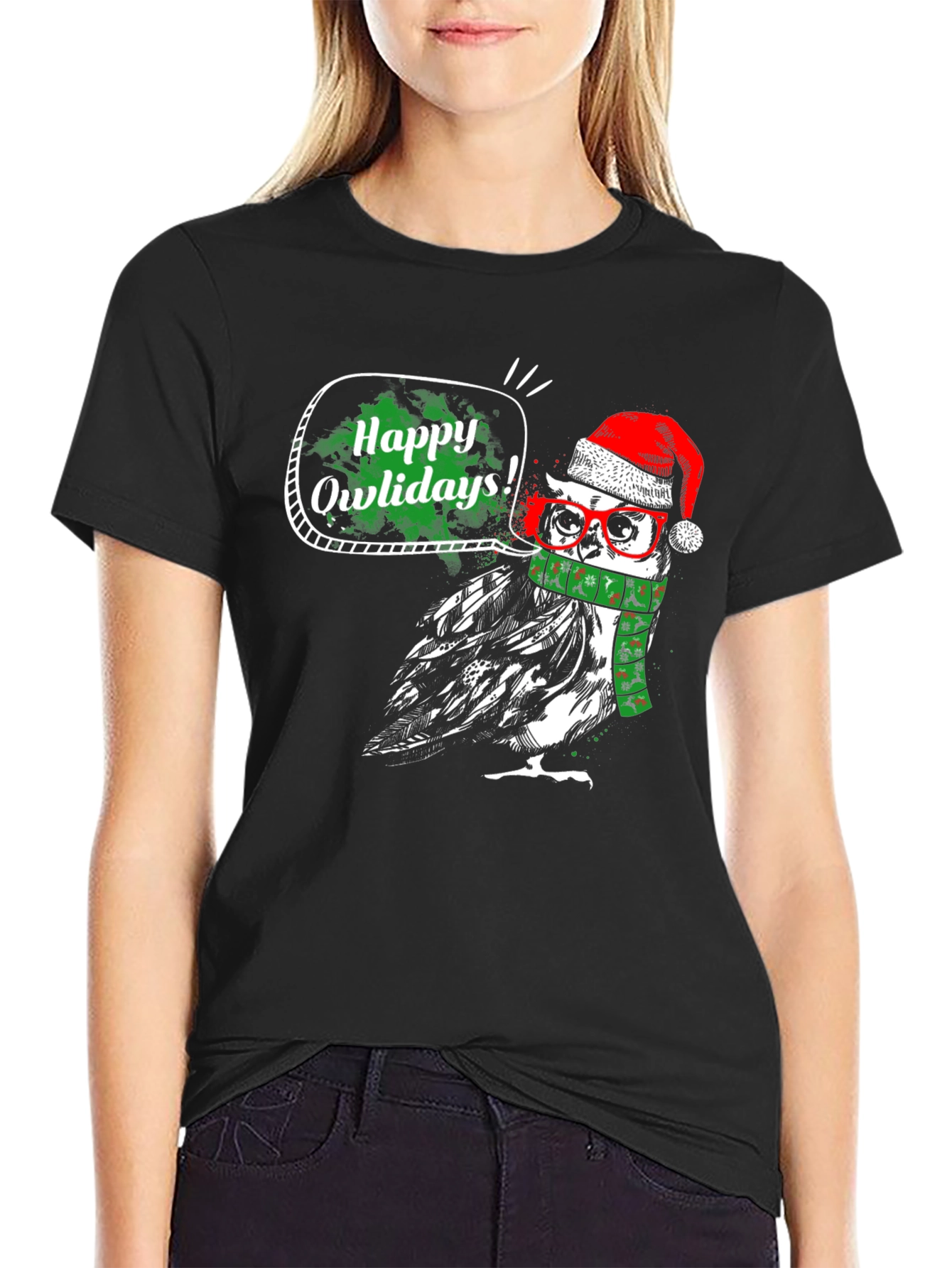 Happy Owlidays Christmas T-Shirt - Holiday Fun