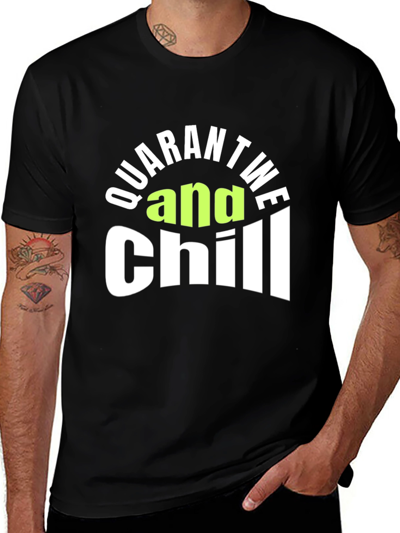 Quarantine and Chill Graphic Tee - Black