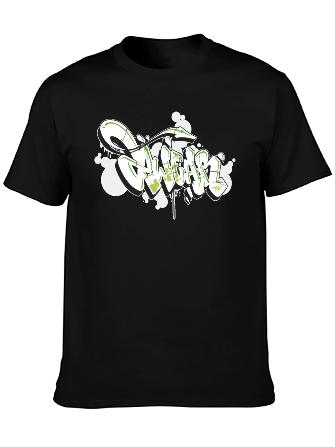 Urban Graffiti Style Black T-Shirt