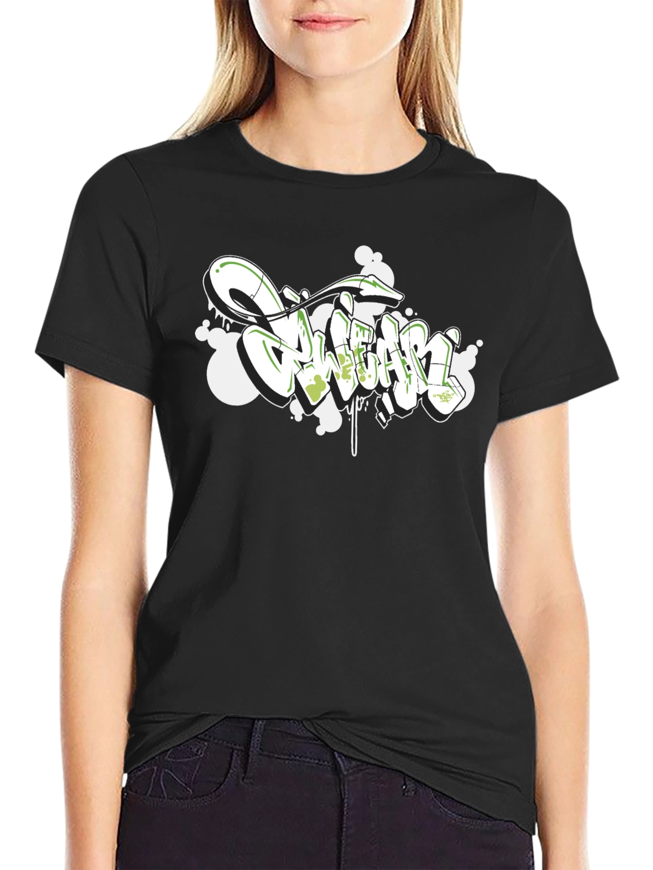 Urban Graffiti Style Black T-Shirt