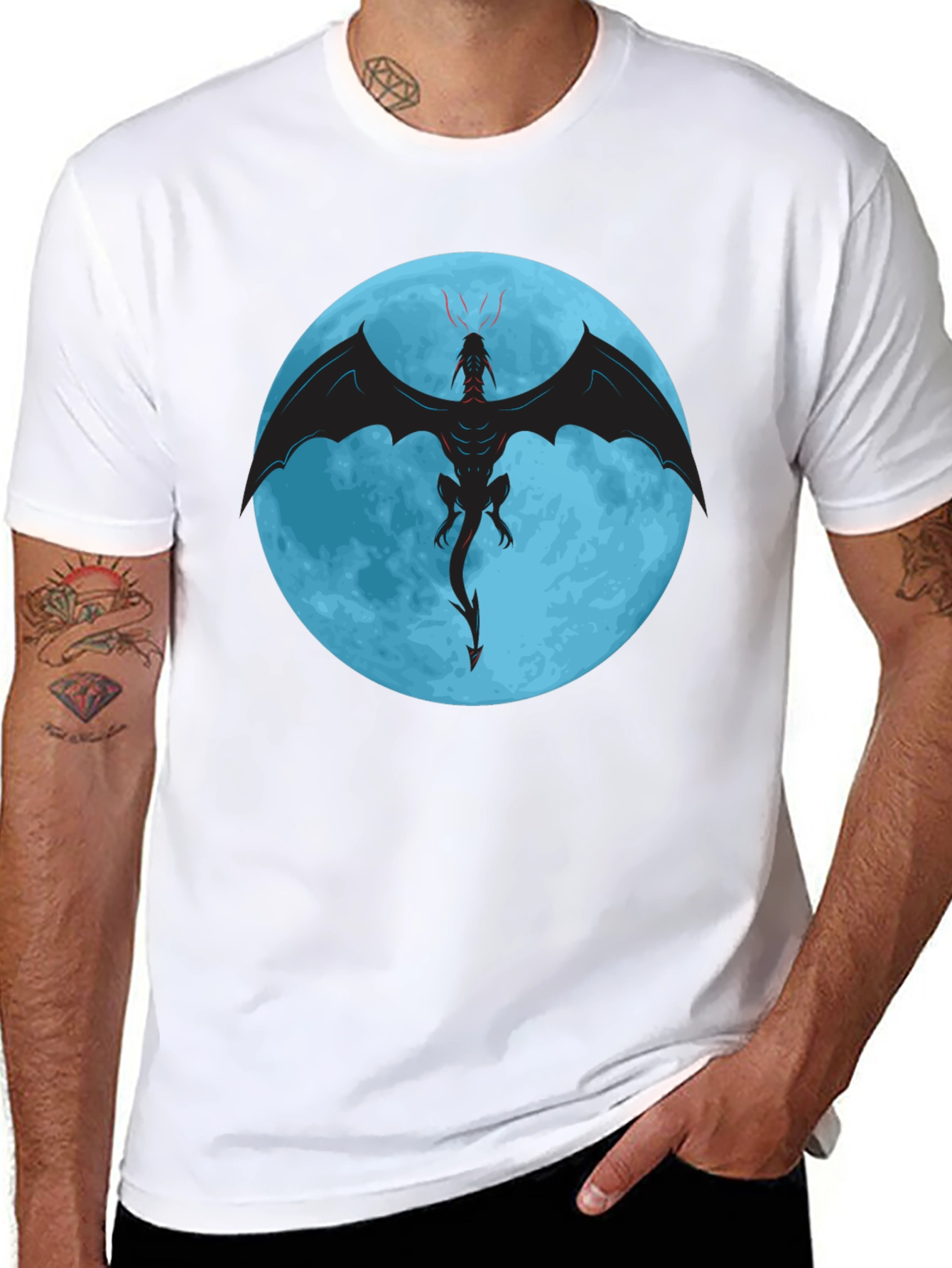 Dragon Moon Graphic Tee - Black T-Shirt