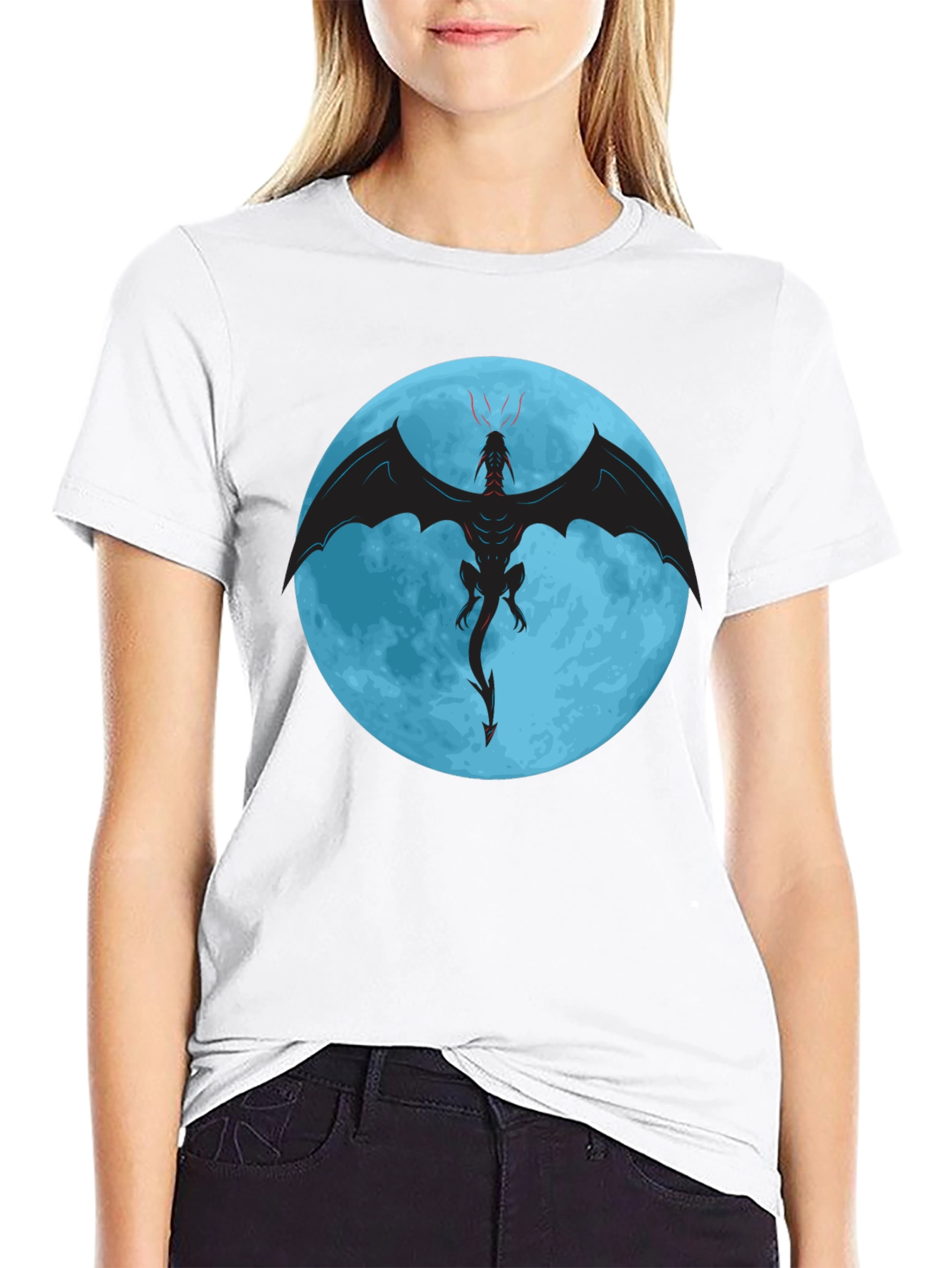 Dragon Moon Graphic Tee - Black T-Shirt