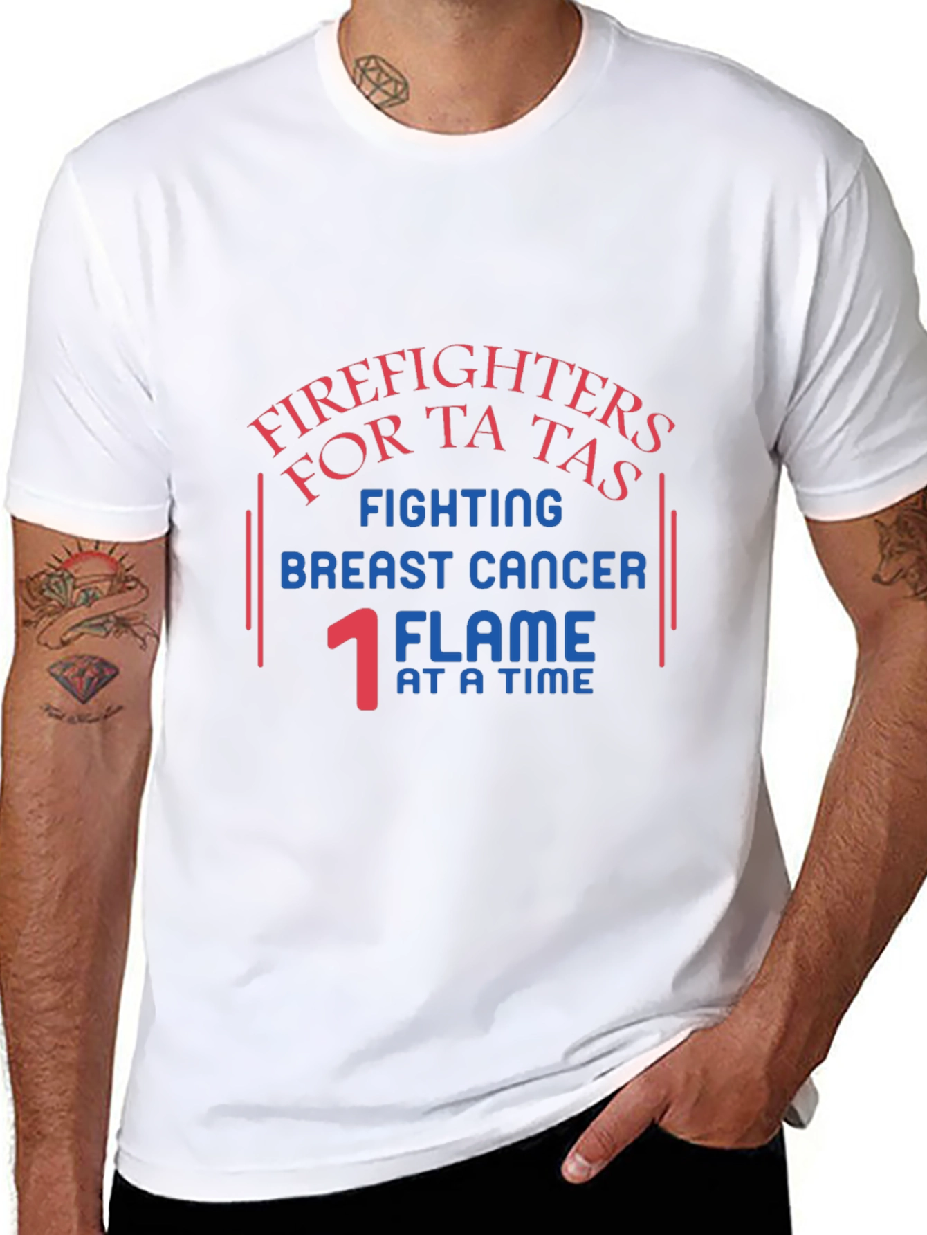 Firefighters for Ta Tas Breast Cancer Awareness T-Shirt