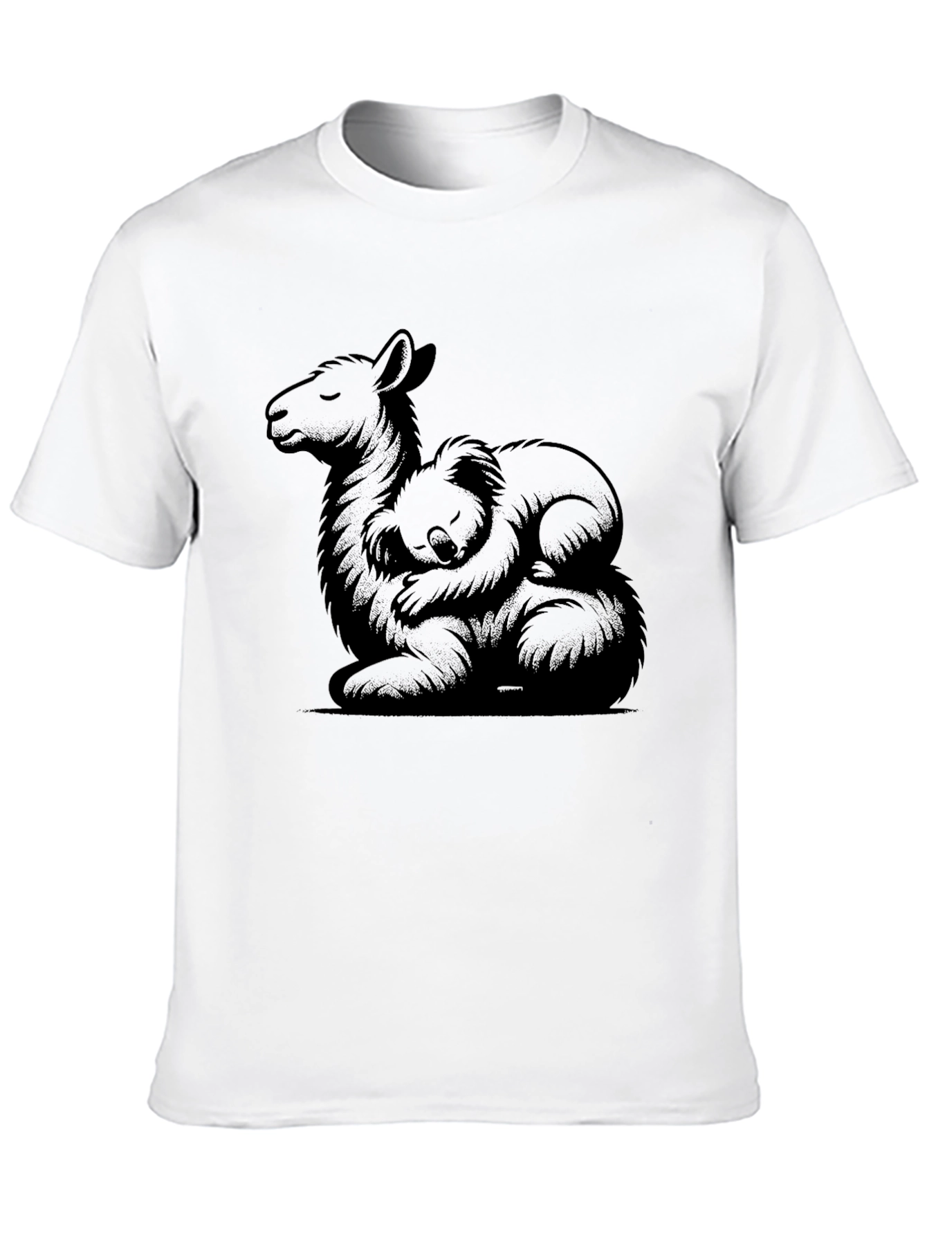 Llama and Koala Graphic Tee - Soft Black Shirt
