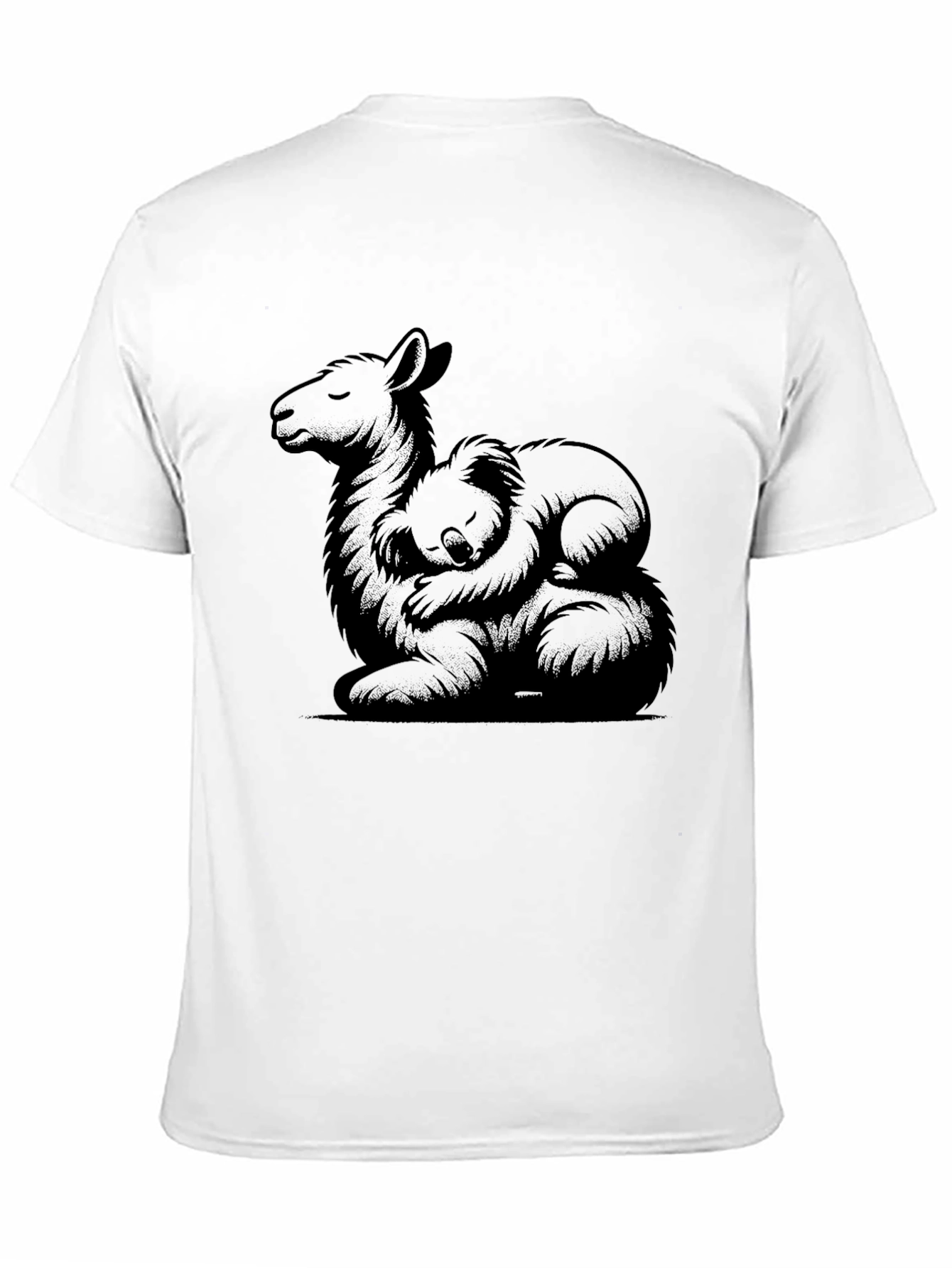 Llama and Koala Graphic Tee - Soft Black Shirt