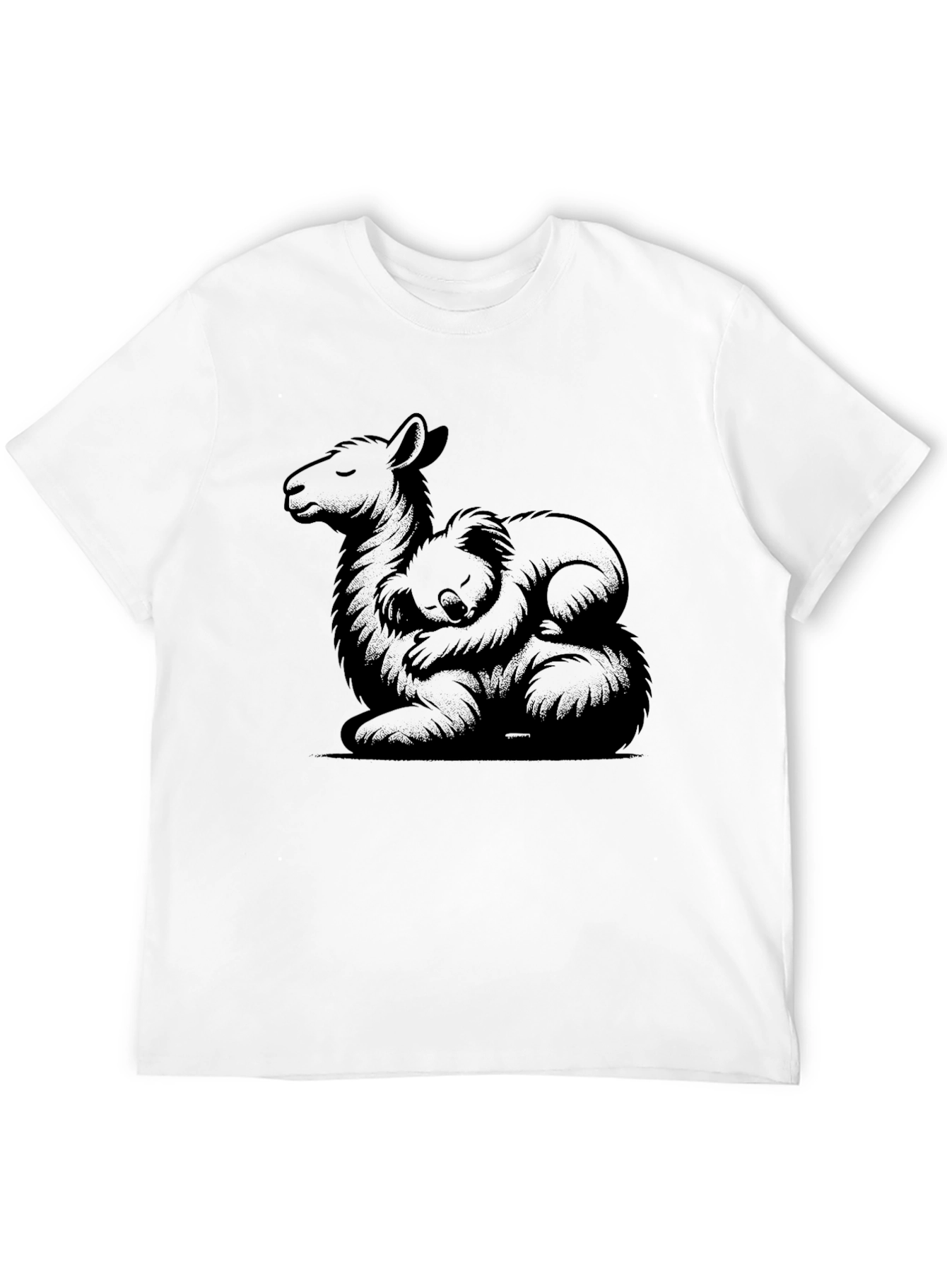 Llama and Koala Graphic Tee - Soft Black Shirt