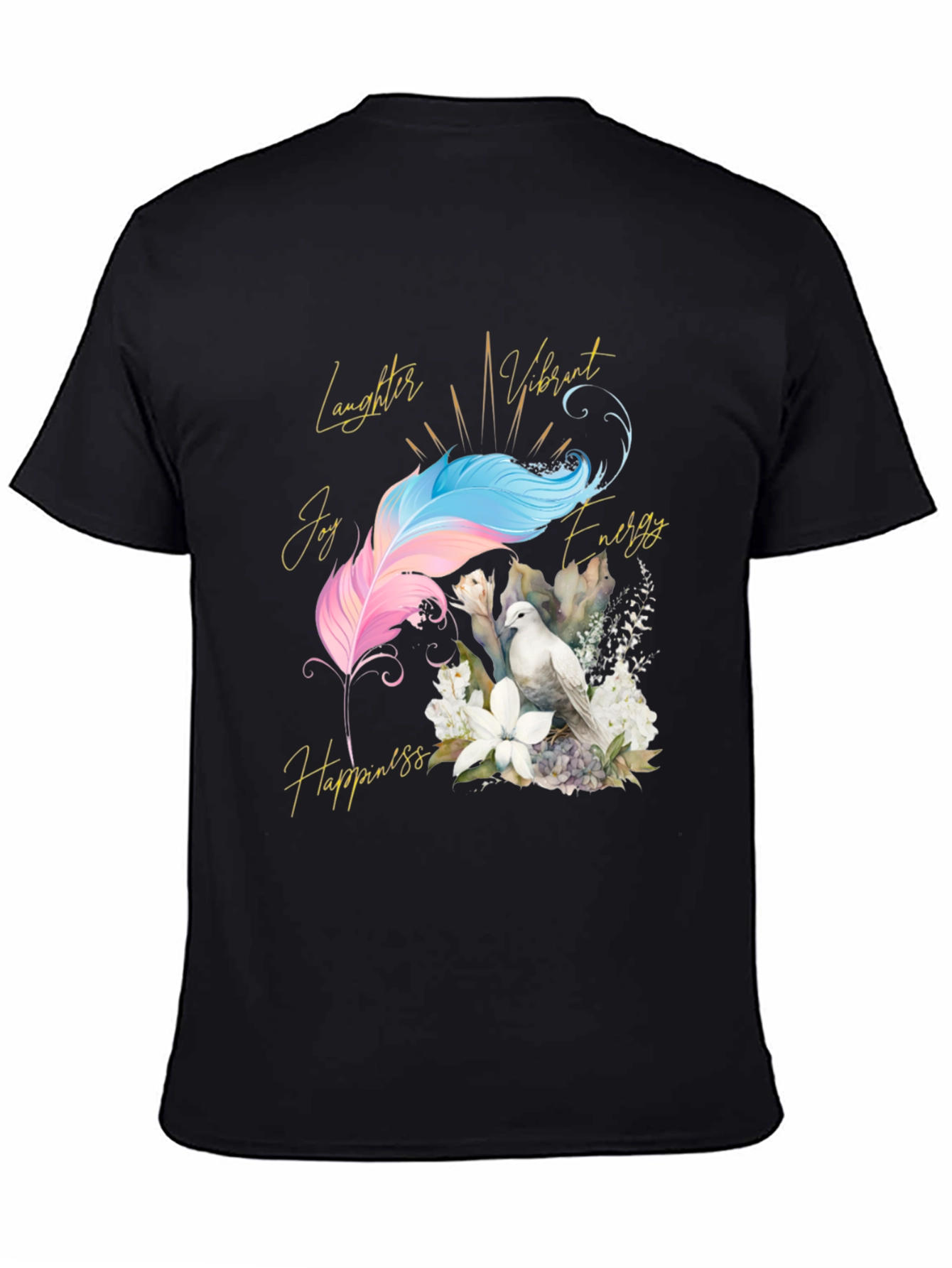 Dove Feather Positive Vibes Graphic Tee