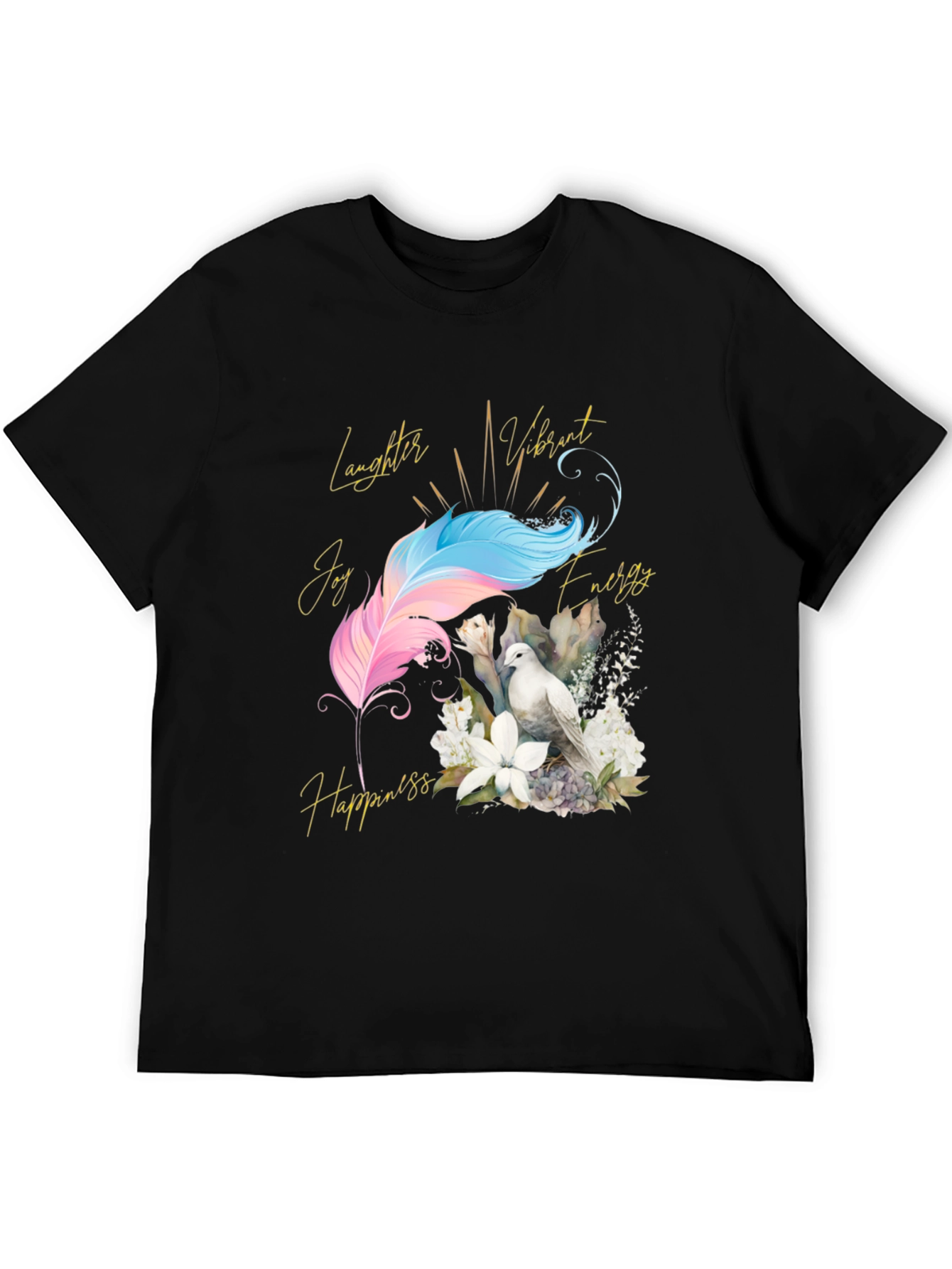 Dove Feather Positive Vibes Graphic Tee