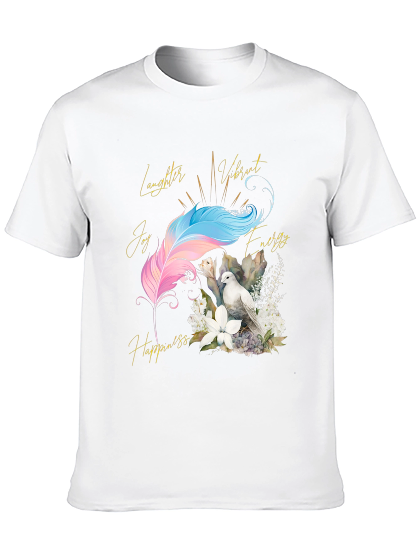 Dove Feather Positive Vibes Graphic Tee