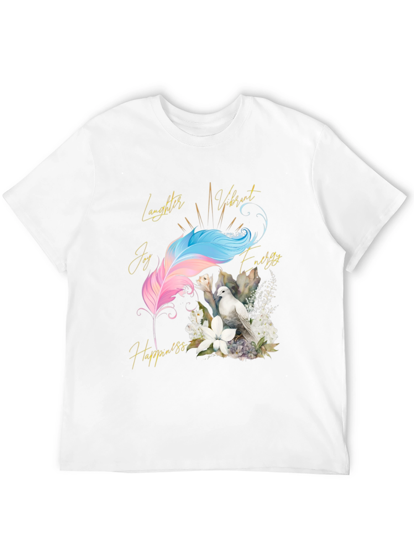 Dove Feather Positive Vibes Graphic Tee