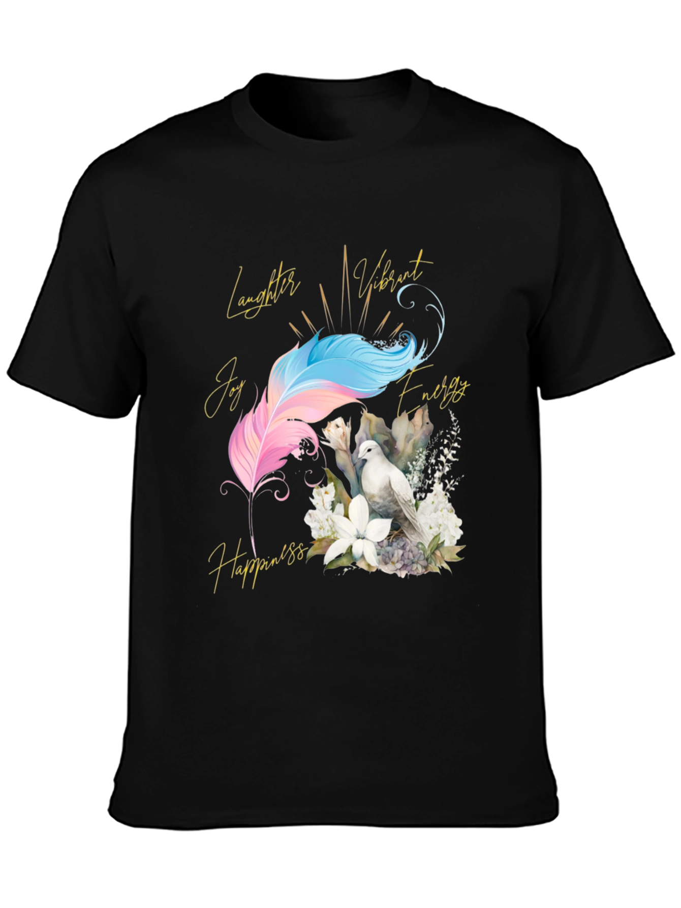 Dove Feather Positive Vibes Graphic Tee