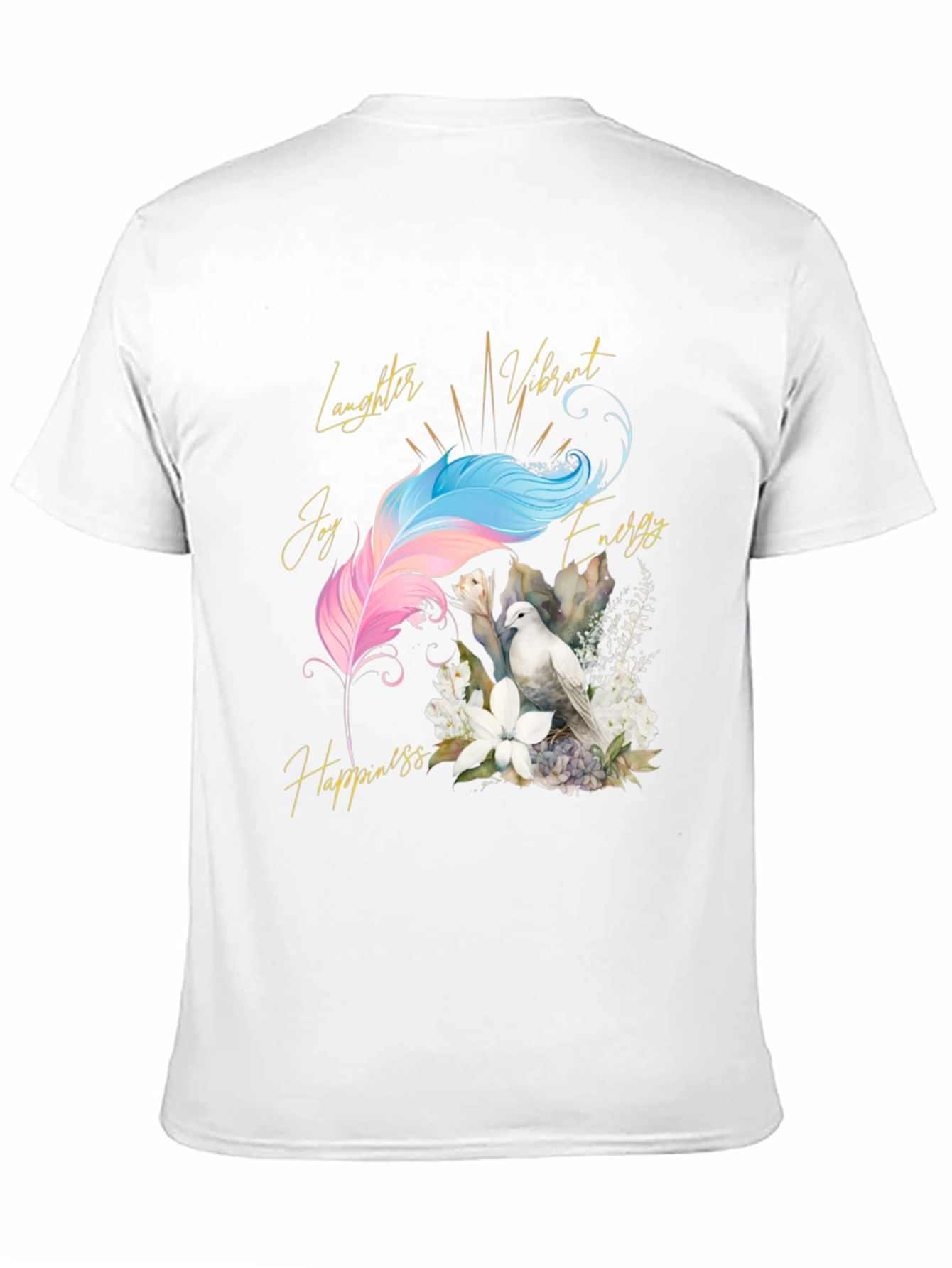 Dove Feather Positive Vibes Graphic Tee