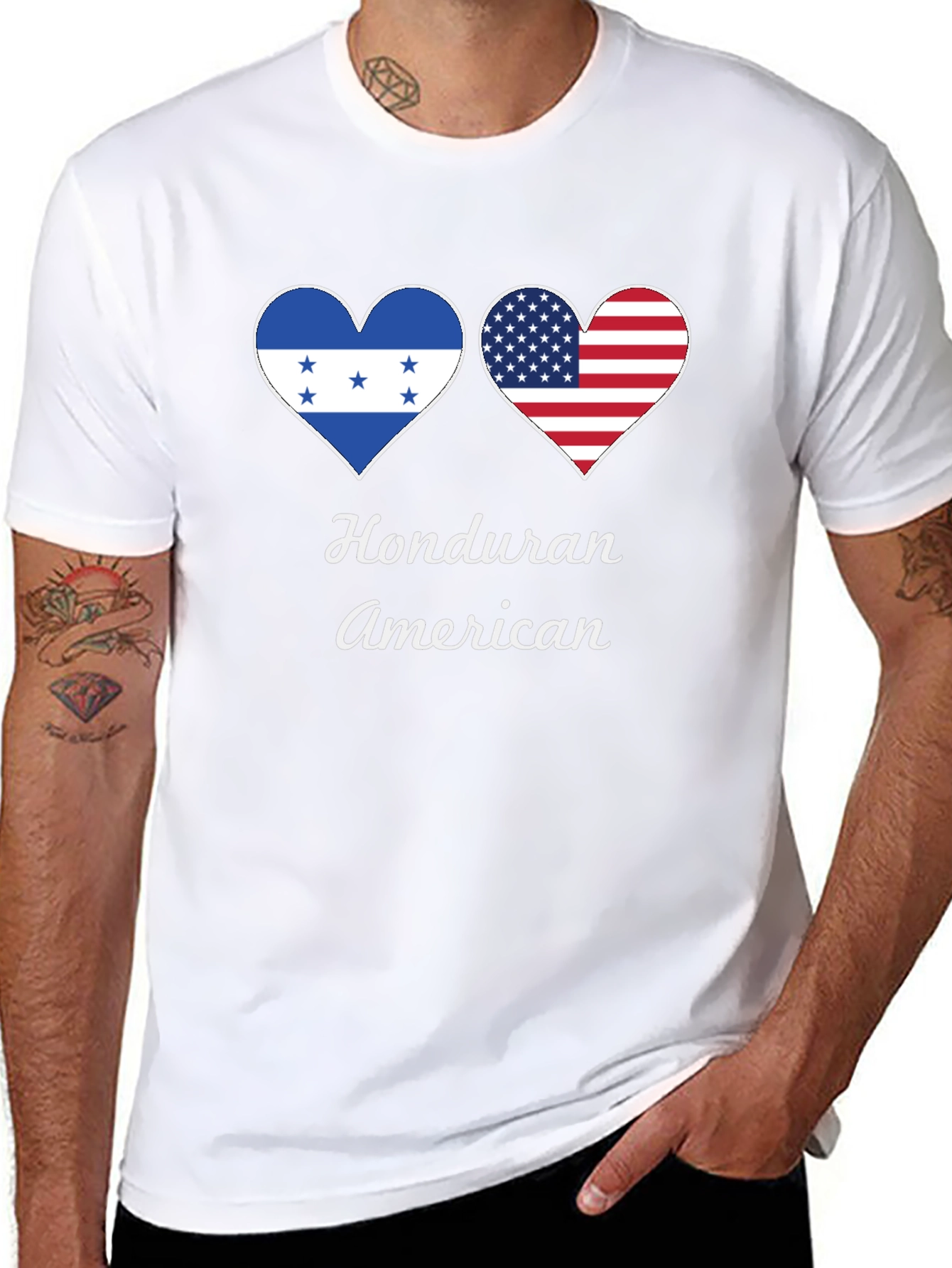 Honduran American Heart Flag T-Shirt