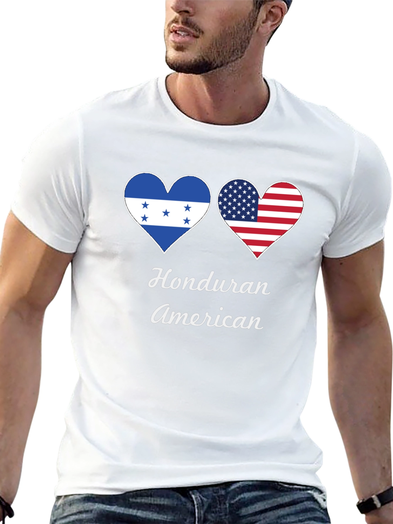 Honduran American Heart Flag T-Shirt