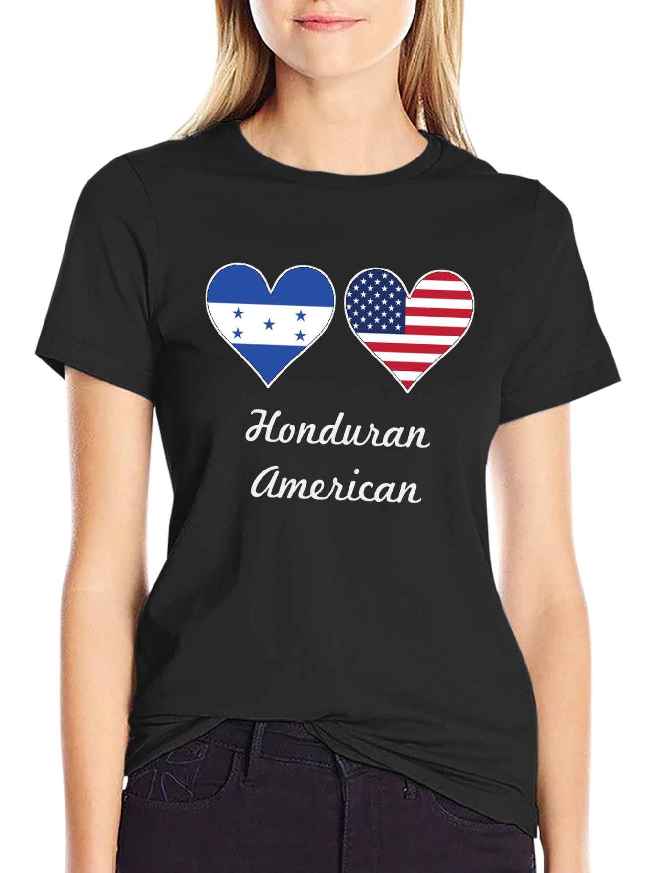 Honduran American Heart Flag T-Shirt