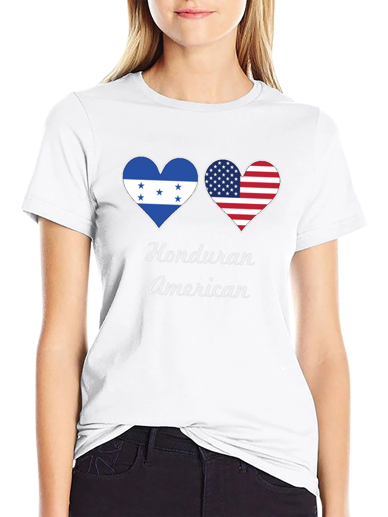 Honduran American Heart Flag T-Shirt