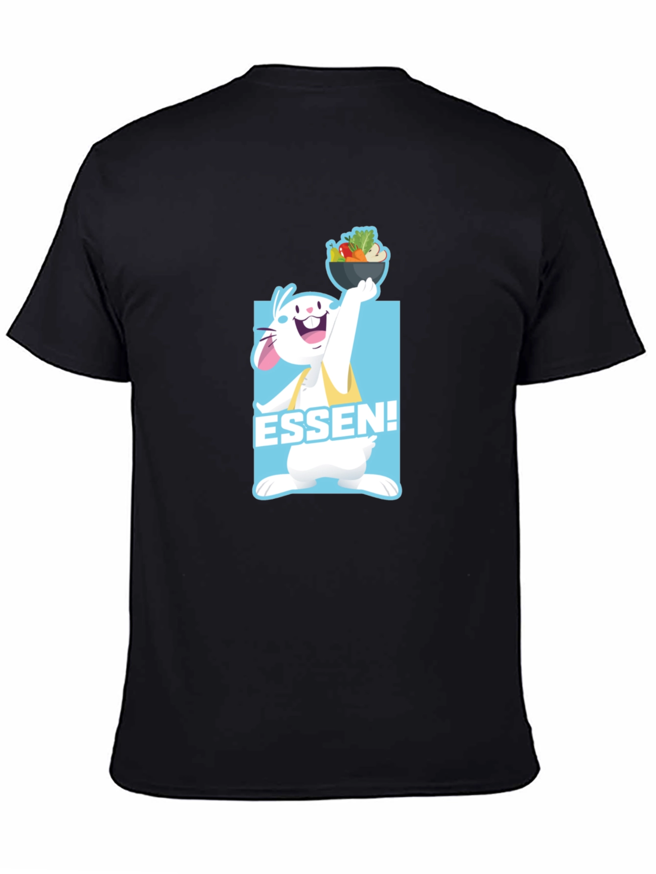 Essen! Cartoon Rabbit Black T-Shirt