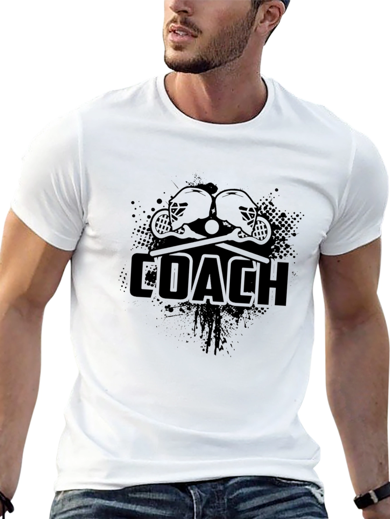 Lacrosse Coach Graphic T-Shirt - Black