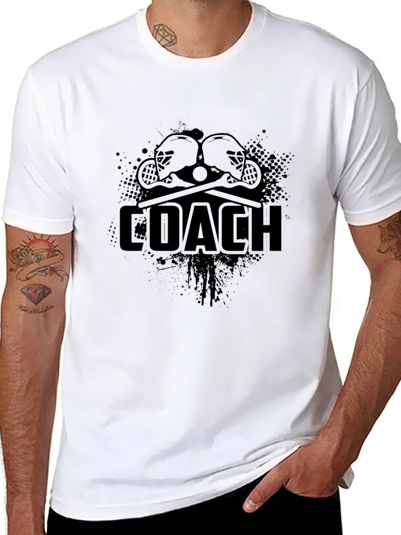 Lacrosse Coach Graphic T-Shirt - Black