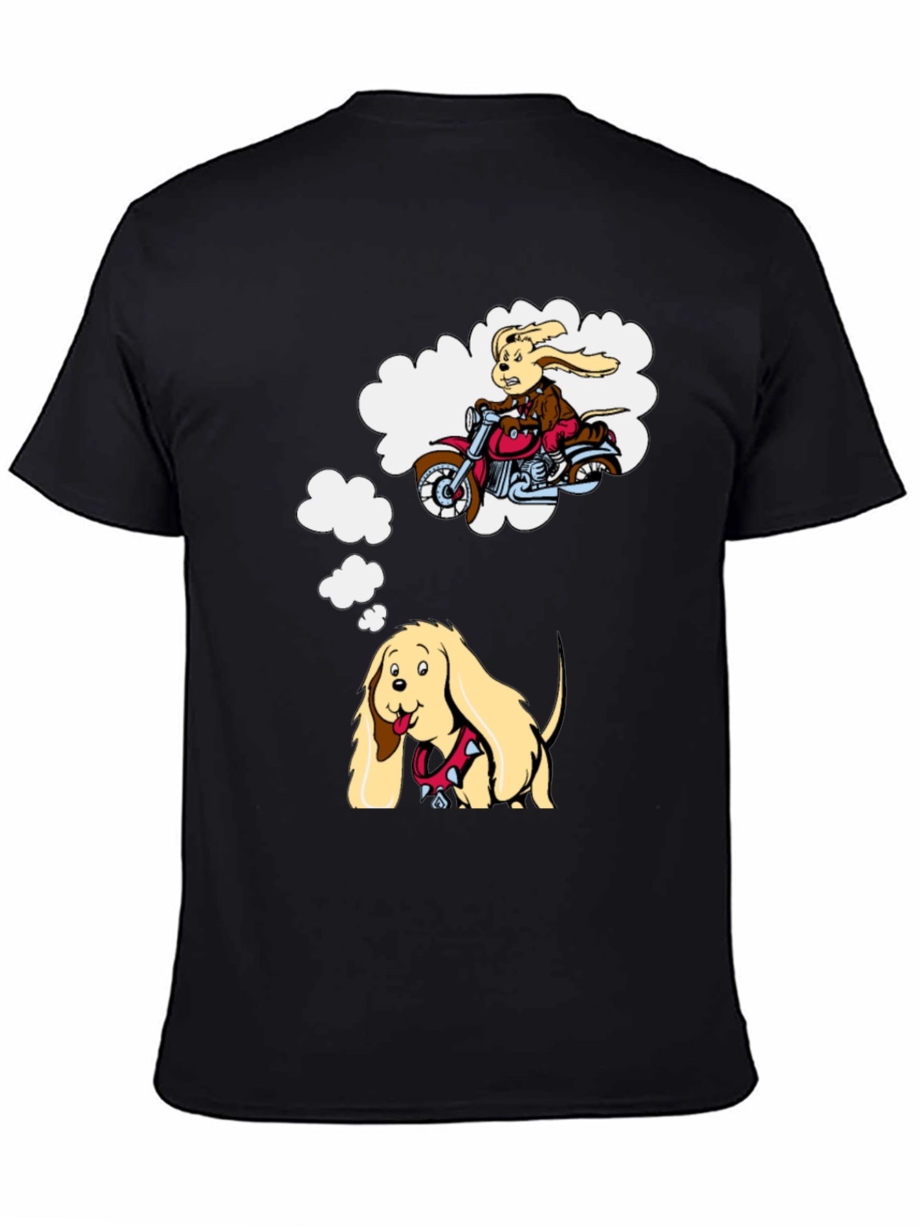 Dreaming Dog Graphic Tee - Black Cotton T-Shirt