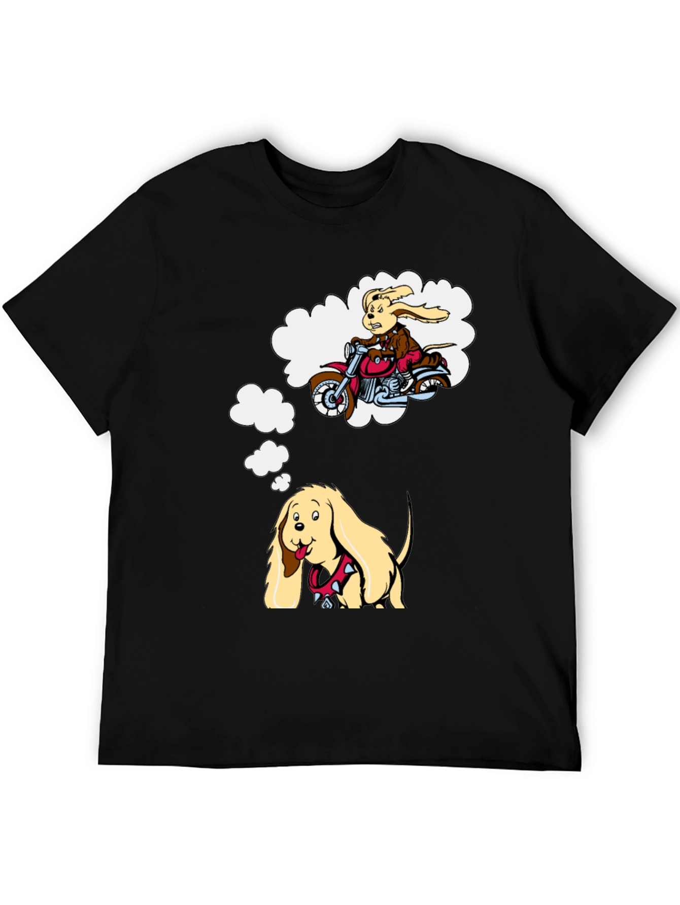 Dreaming Dog Graphic Tee - Black Cotton T-Shirt