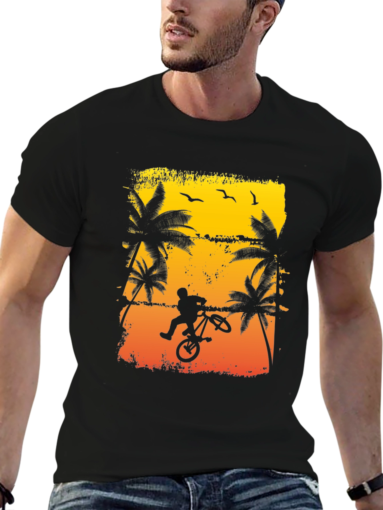 BMX Rider Palm Tree Graphic Tee