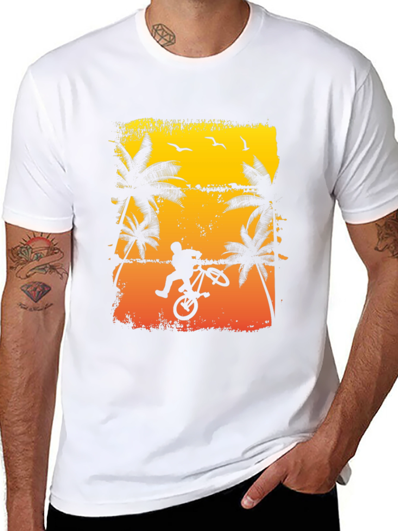 BMX Rider Palm Tree Graphic Tee