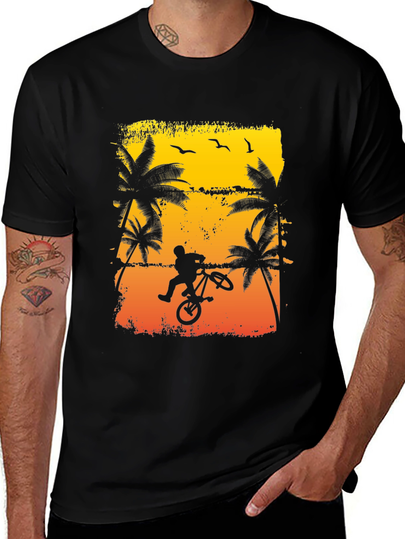BMX Rider Palm Tree Graphic Tee