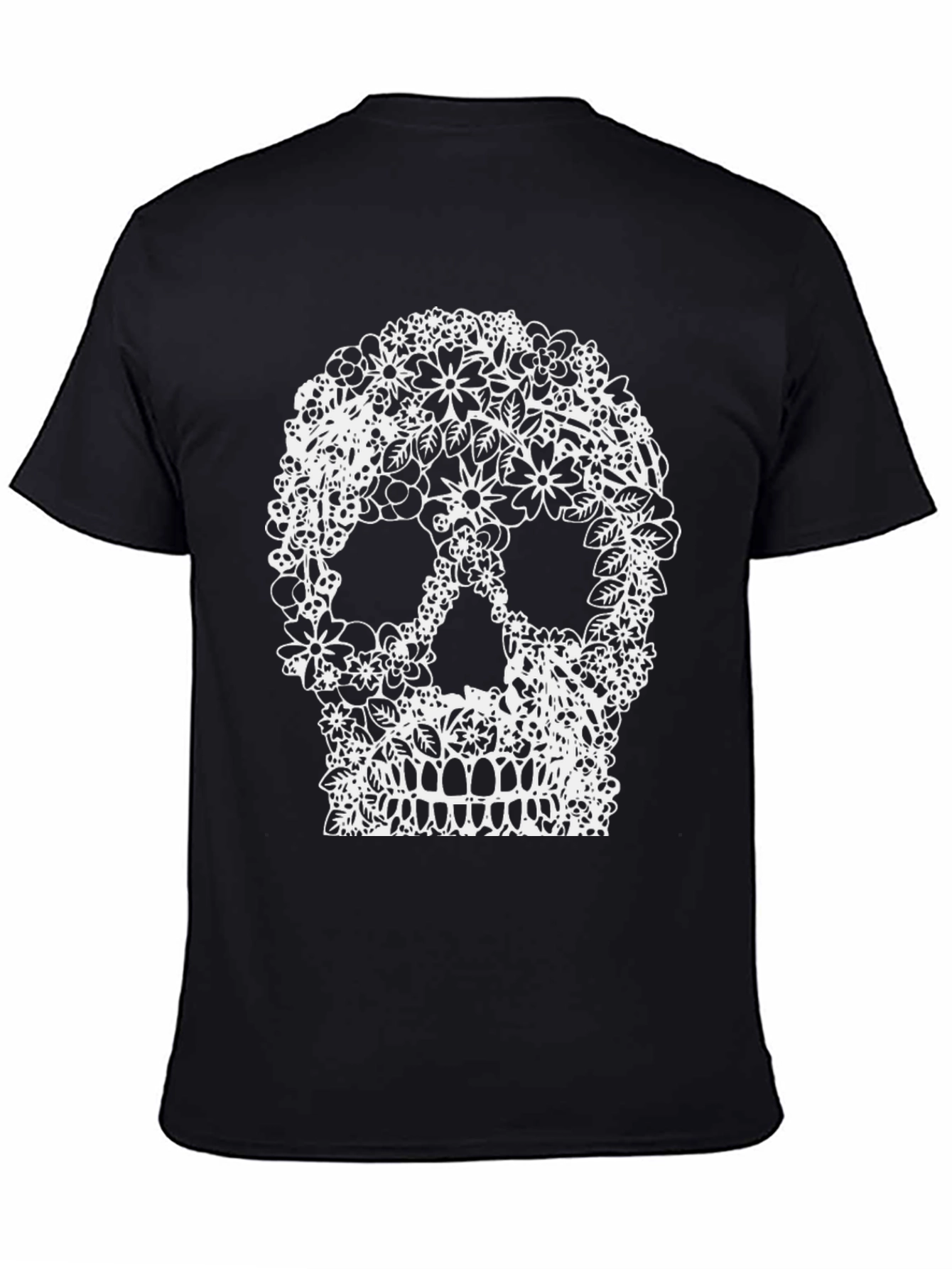 Floral Skull Graphic Tee - Unique Design