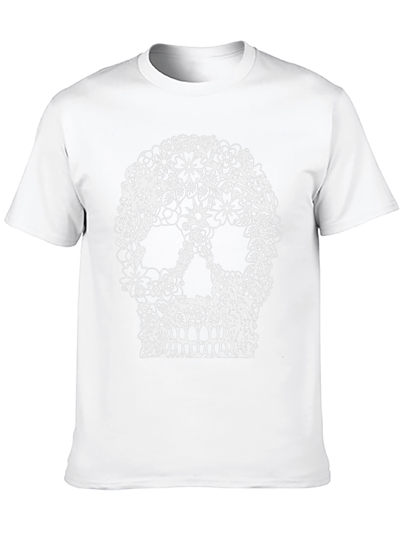 Floral Skull Graphic Tee - Unique Design