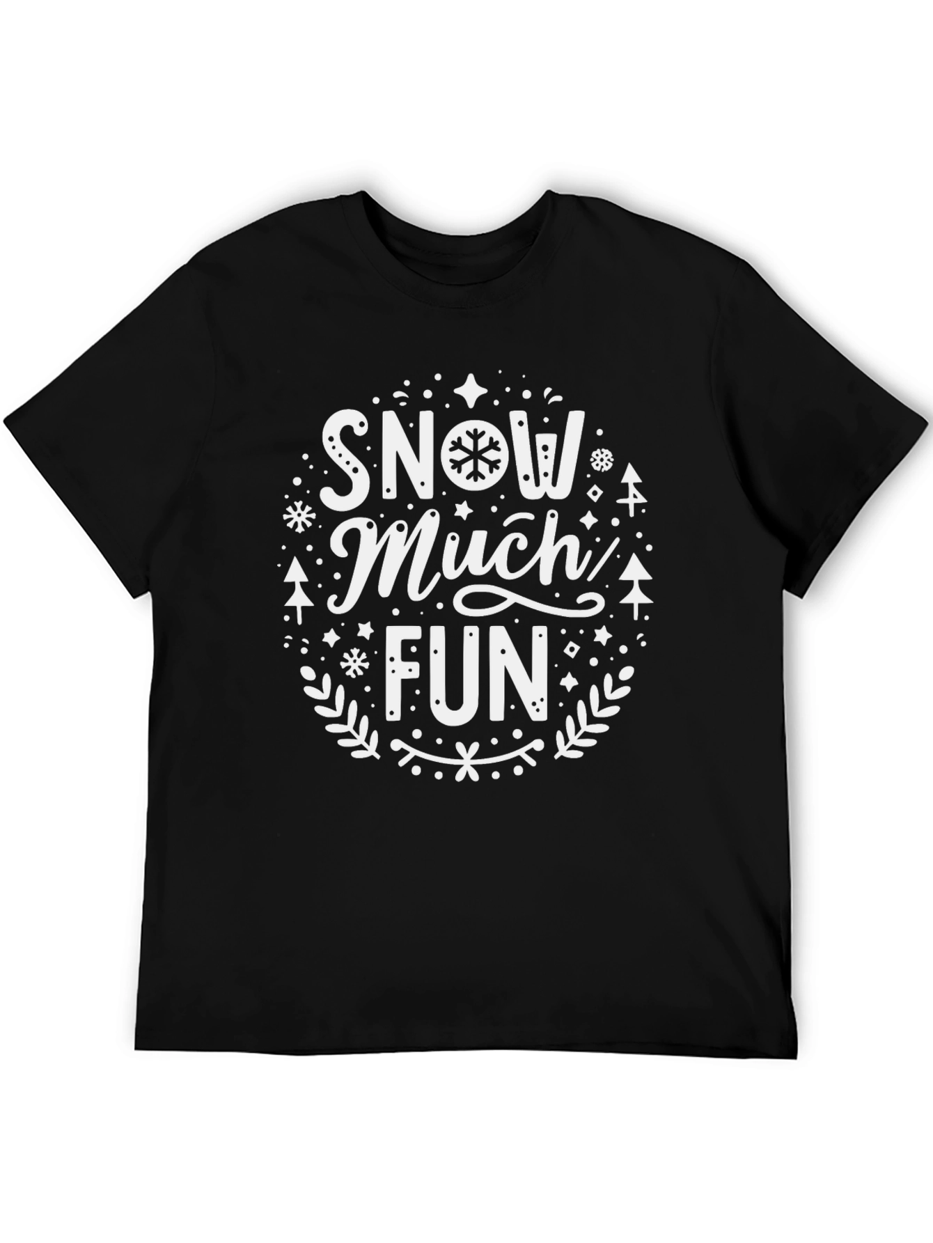 Snow Much Fun Black Graphic Tee