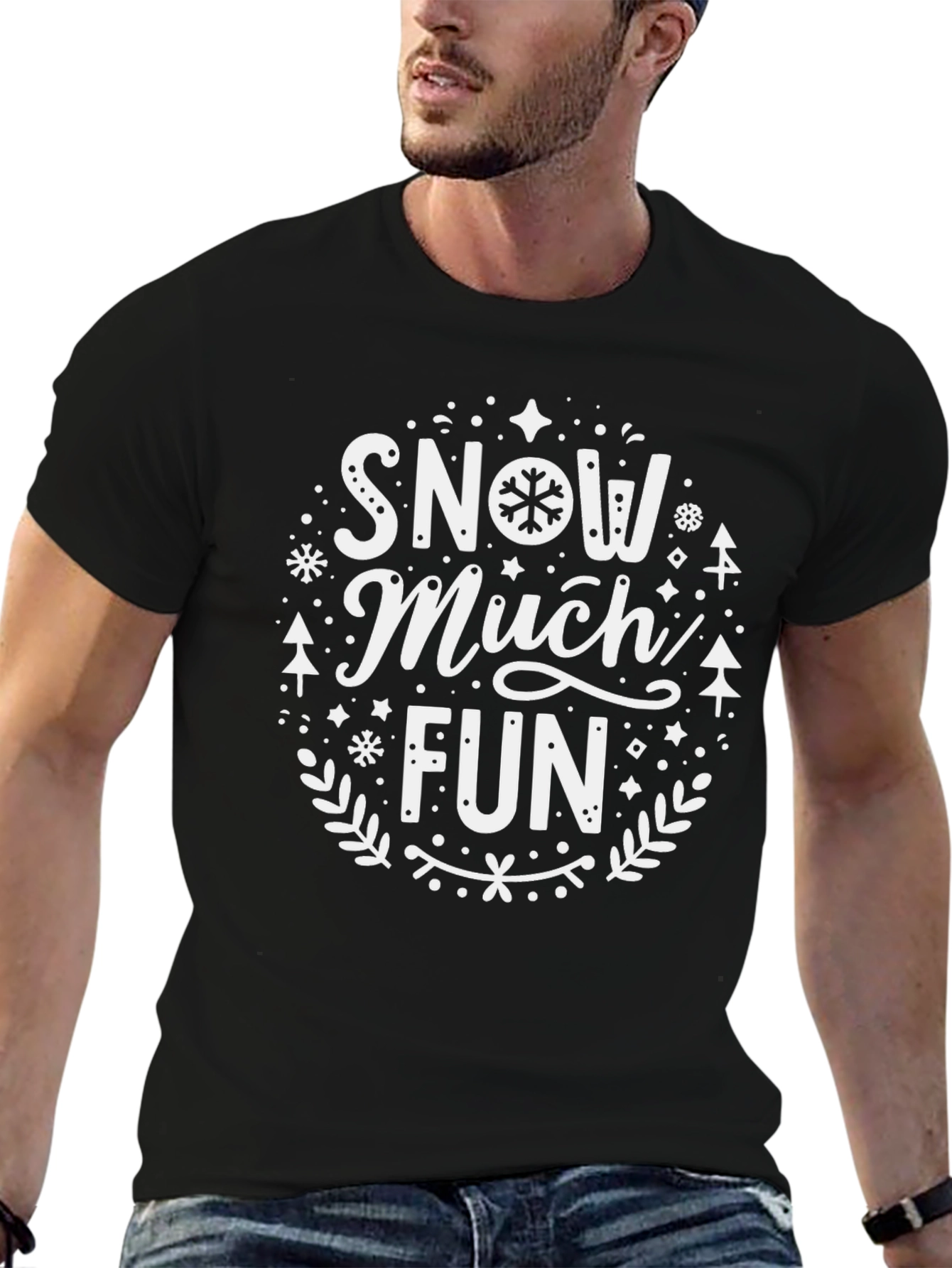 Snow Much Fun Black Graphic Tee