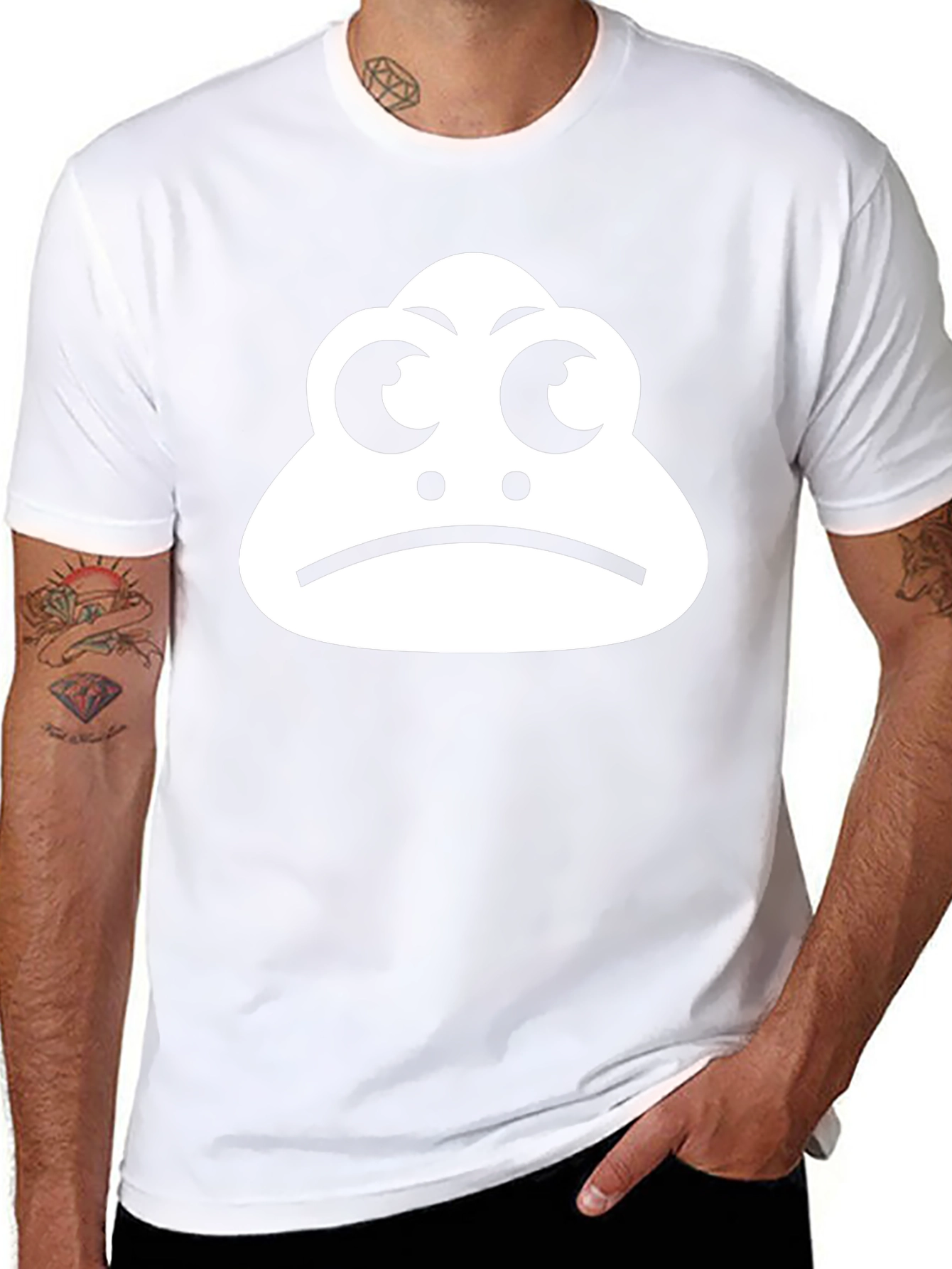 Sad Frog Graphic T-Shirt - Black Cotton Tee