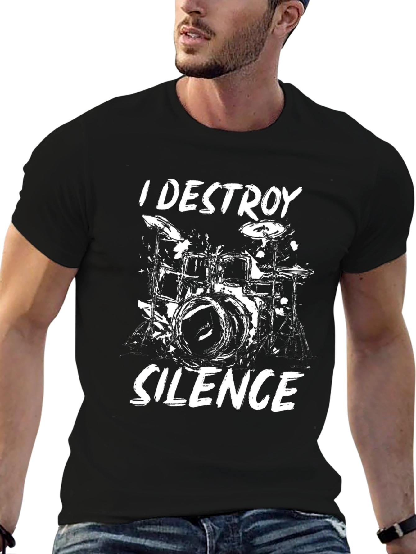 I Destroy Silence Drummer T-Shirt - Black