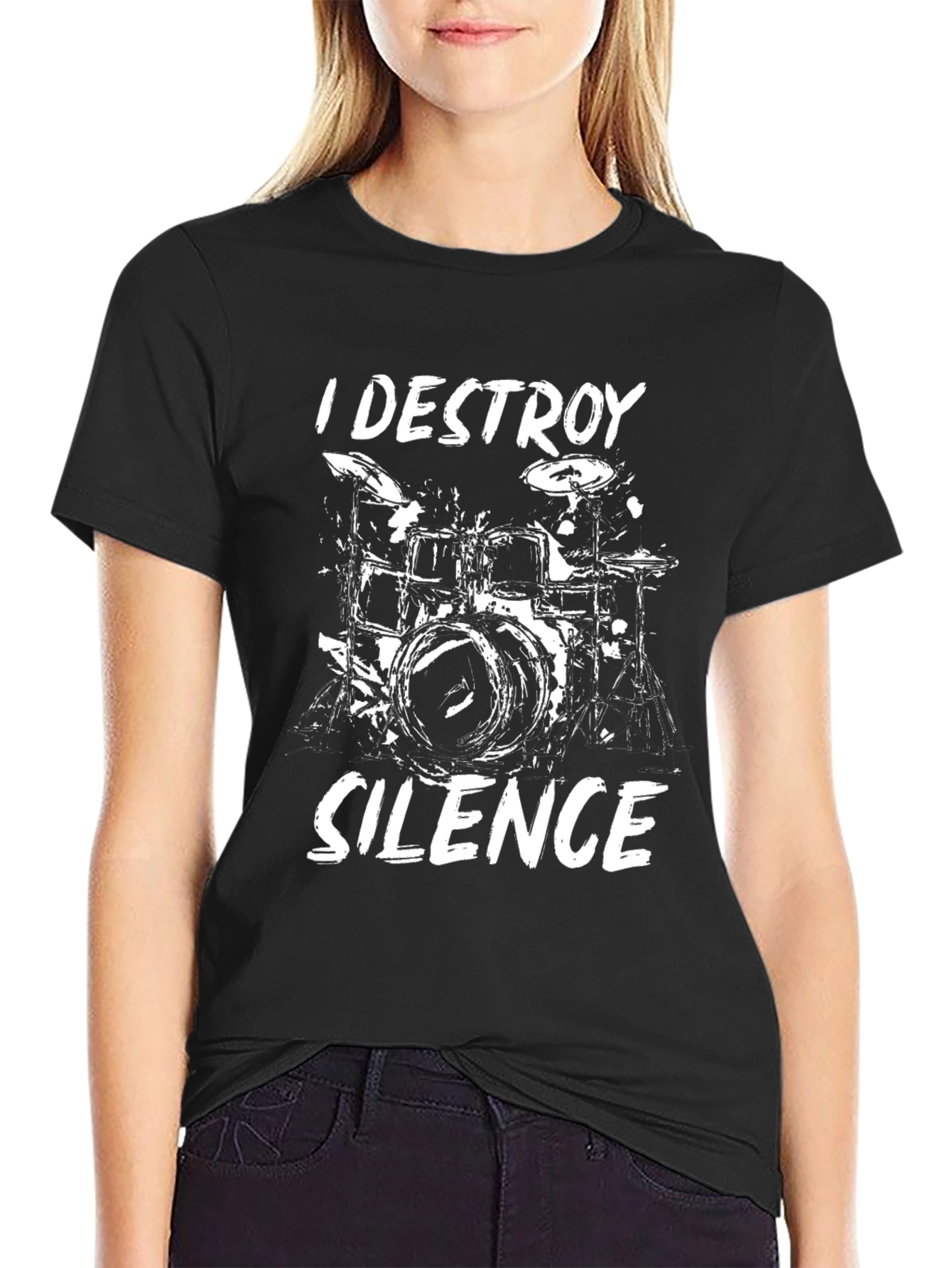 I Destroy Silence Drummer T-Shirt - Black
